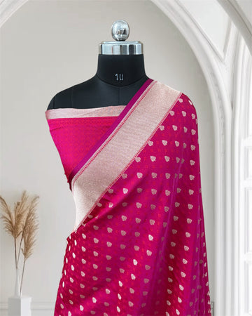 Rani with Rang Kart border Banarasi Saree