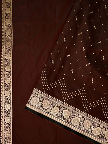 Maroon Premium Zari Work Fancy Satin Silk Banarasi Saare - Zohra Silk