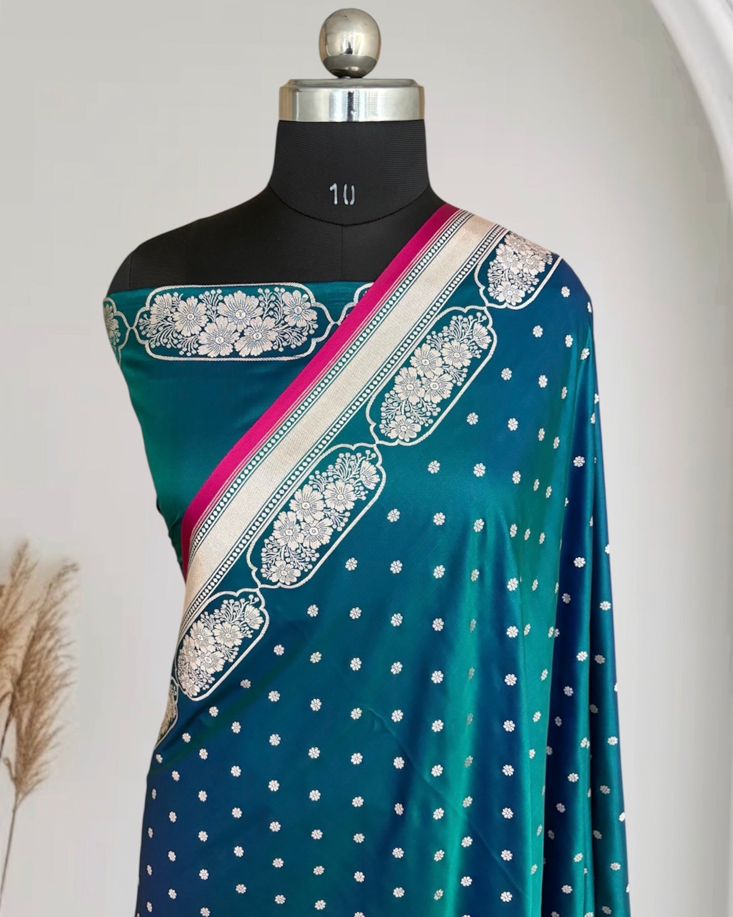 Dhup Cha Soft Kataan Silk Banarasi Saree In Rose Gold Zari