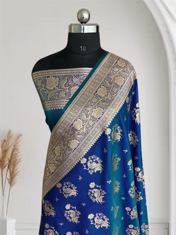 MorPankhi Dhoop Chaa Satin Silk Banarasi Saree