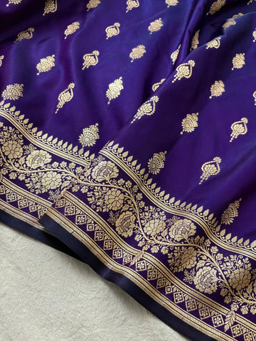 Baigni Satin Silk Banarasi Saree