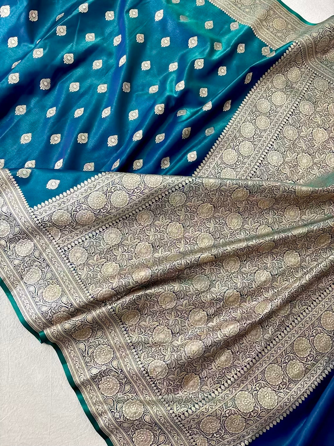 Dhoop Cha Satin Silk Banarasi Saree