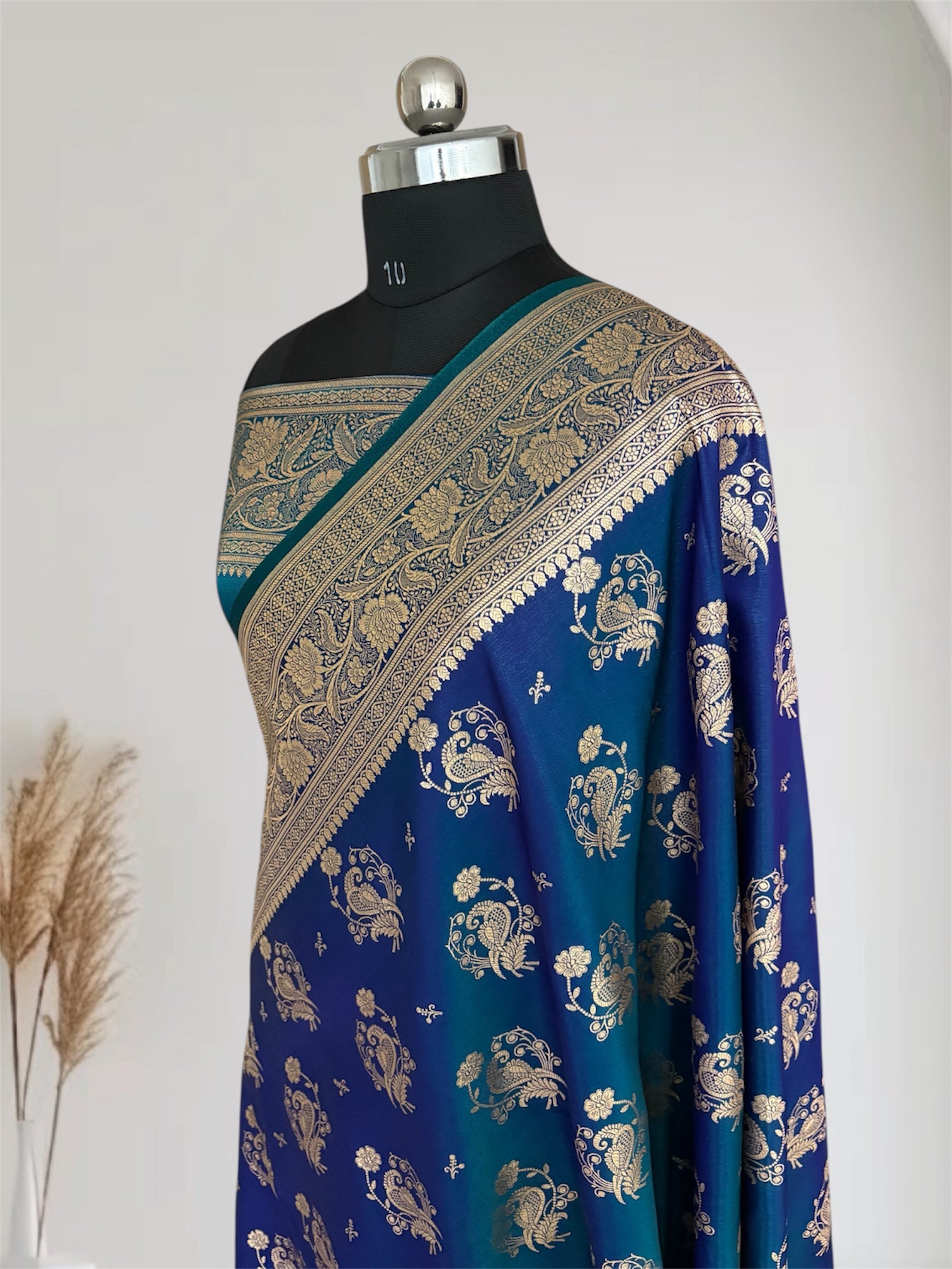 MorPankhi Dhoop Chaa Satin Silk Banarasi Saree