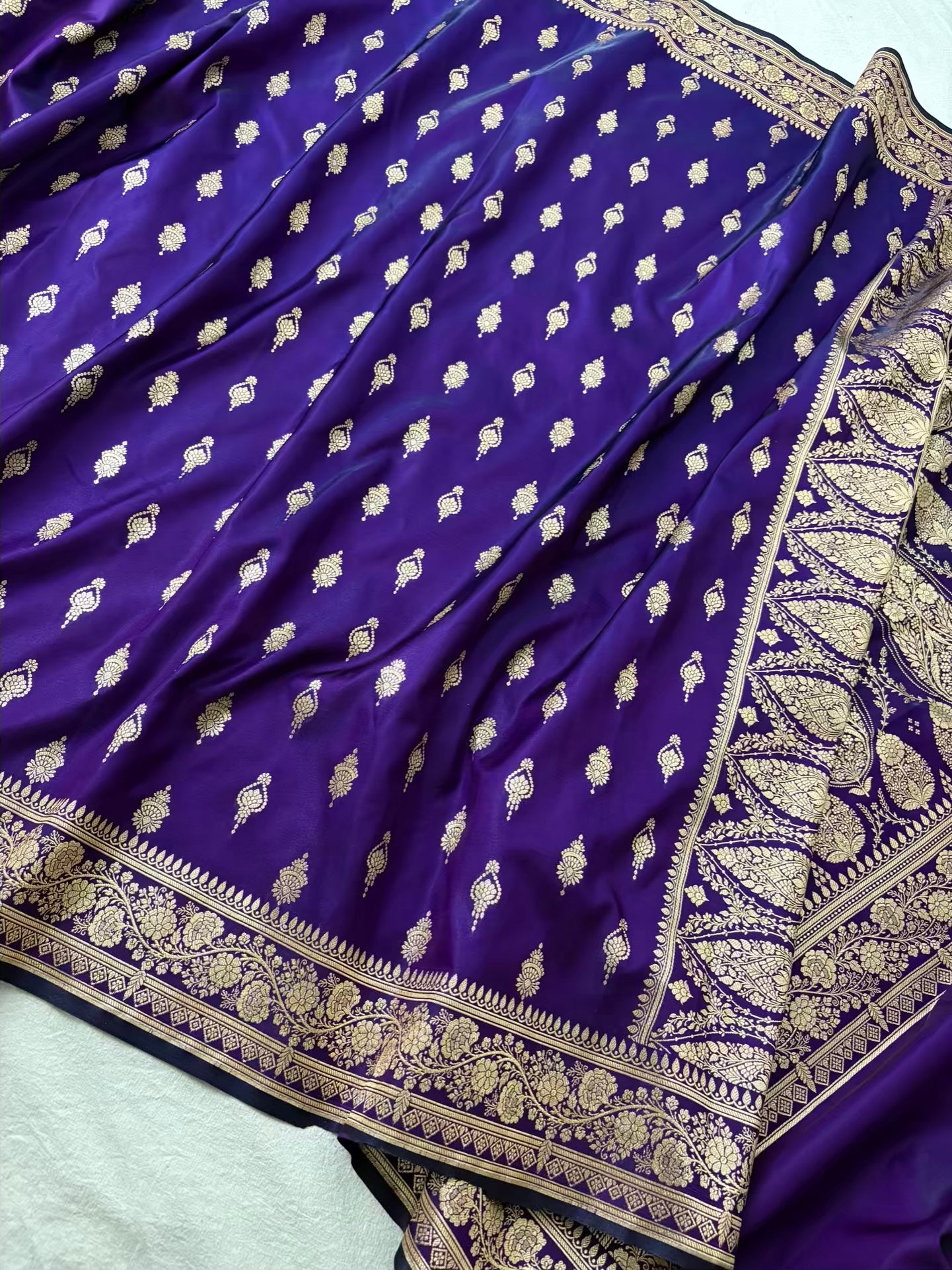 Baigni Satin Silk Banarasi Saree