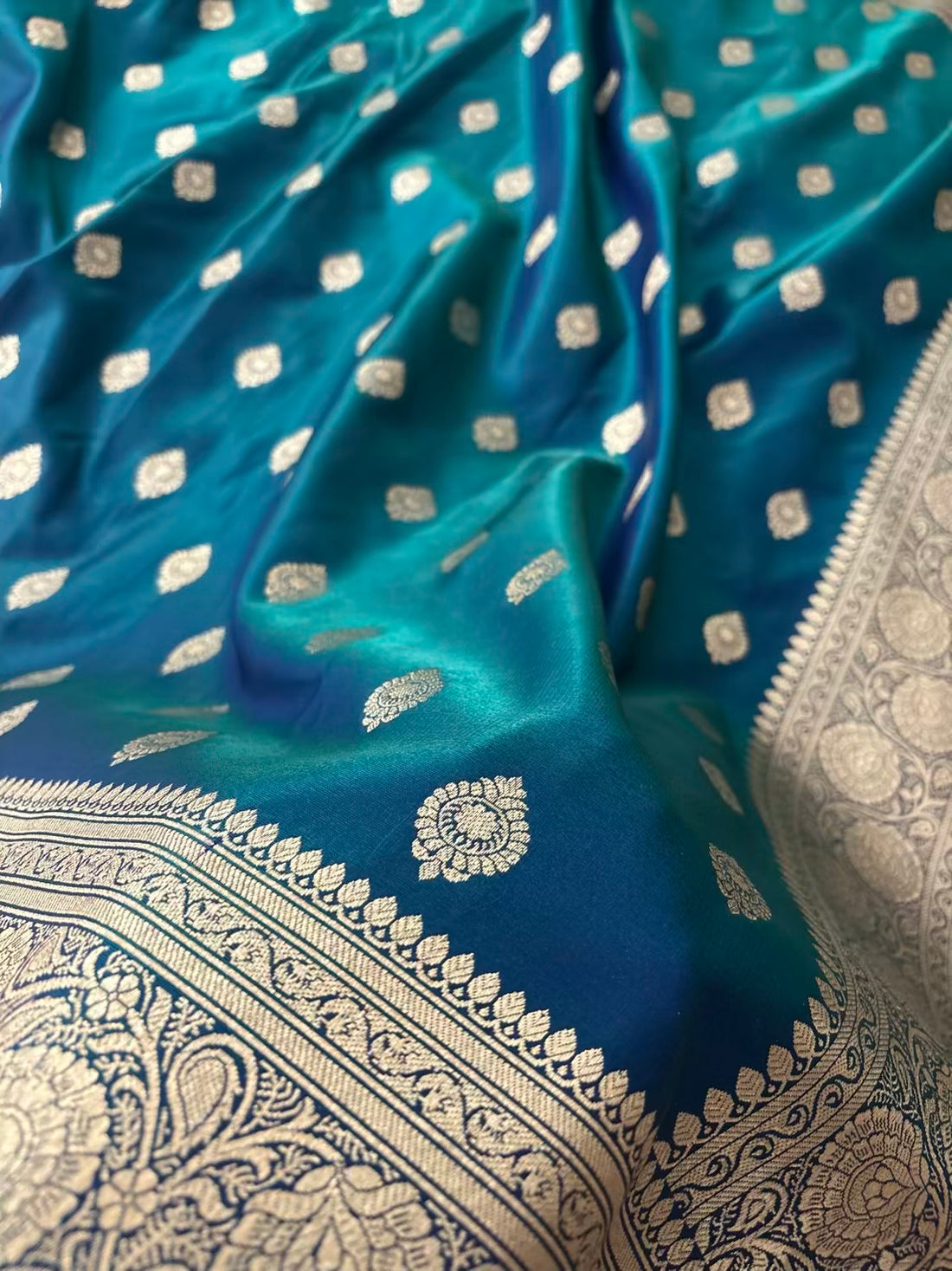 Dhoop Cha Satin Silk Banarasi Saree