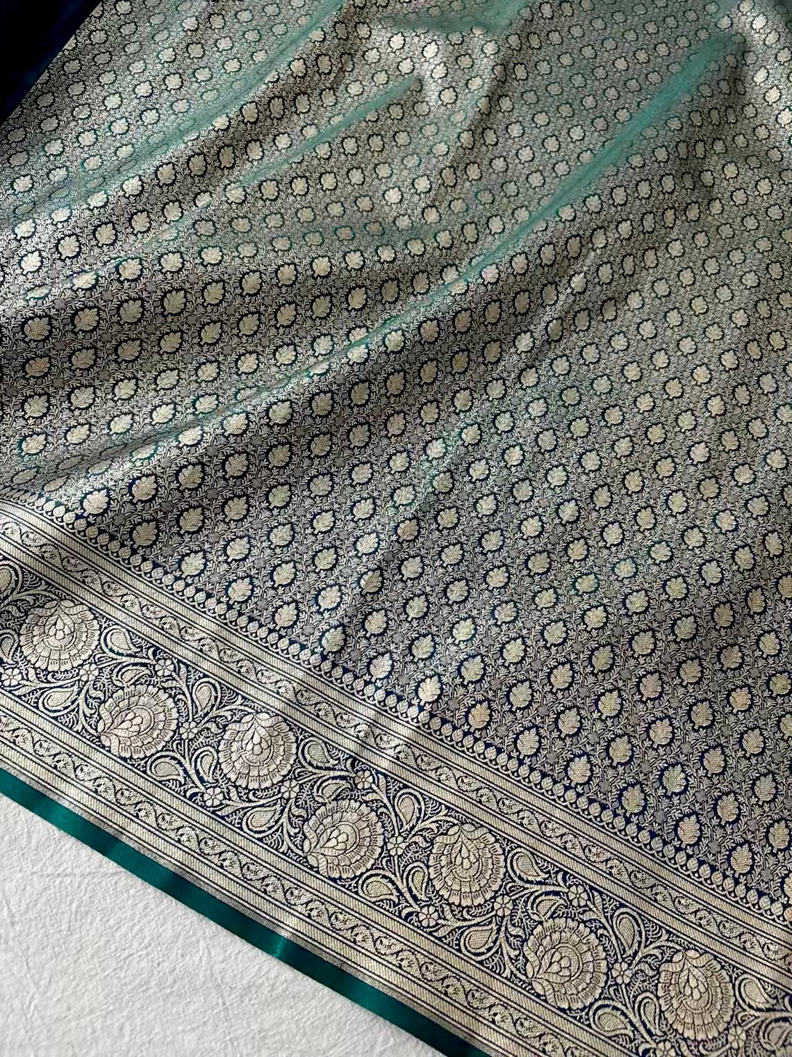 Dhoop Cha Satin Silk Banarasi Saree