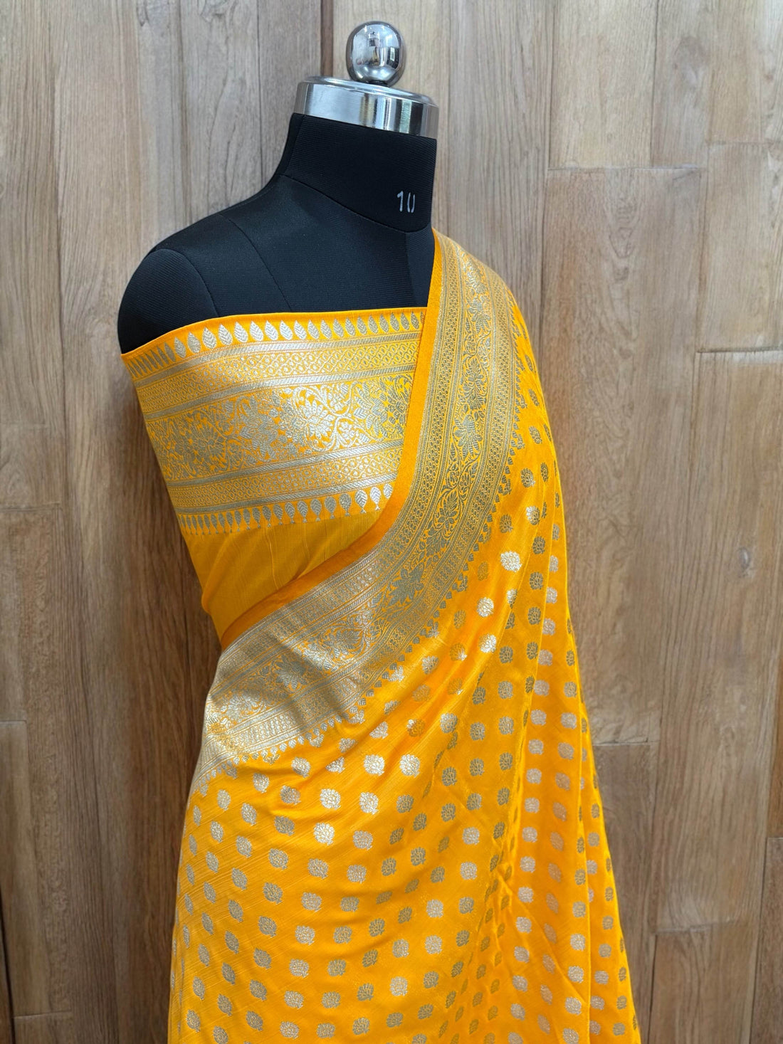 Yellow Buti Satin Silk Saree - Zohra Silk