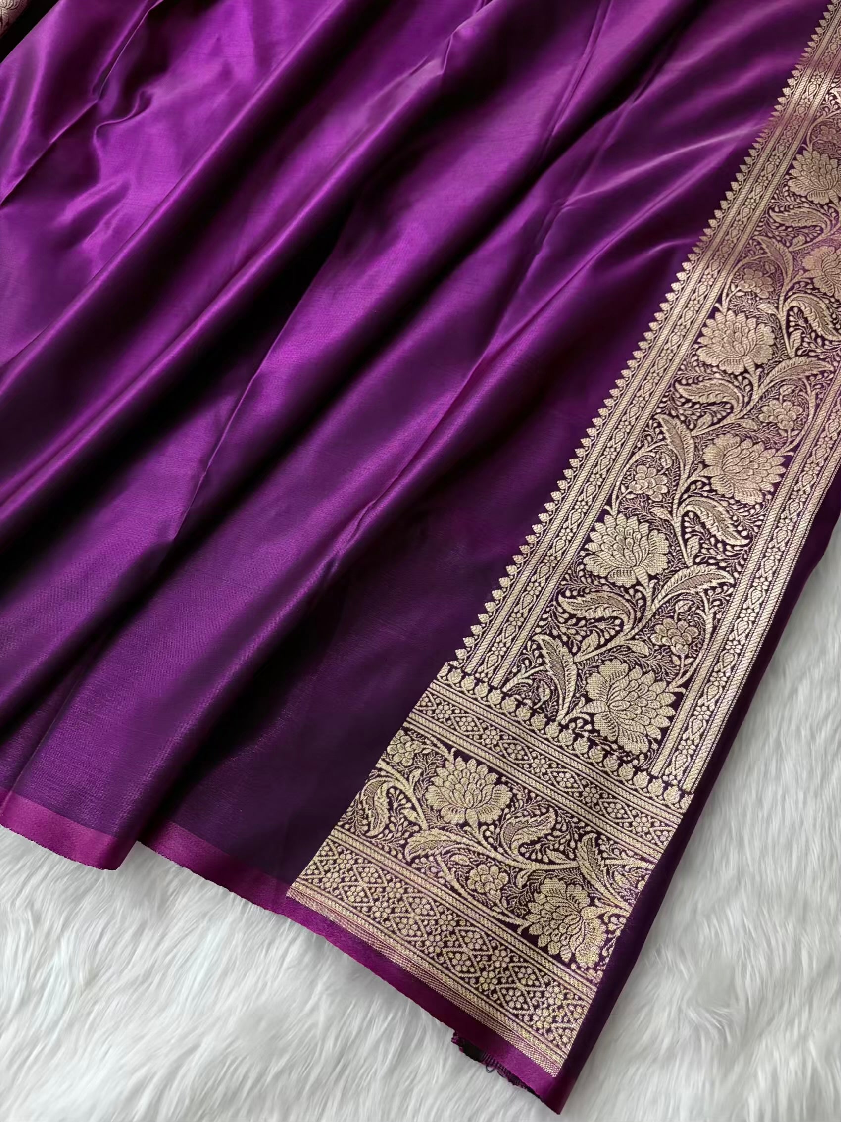 MorPankhi Wine Satin Silk Banarasi Saree