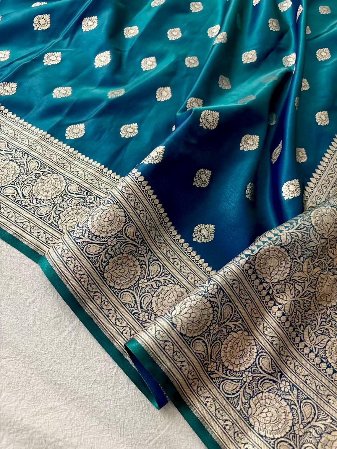 Dhoop Cha Satin Silk Banarasi Saree