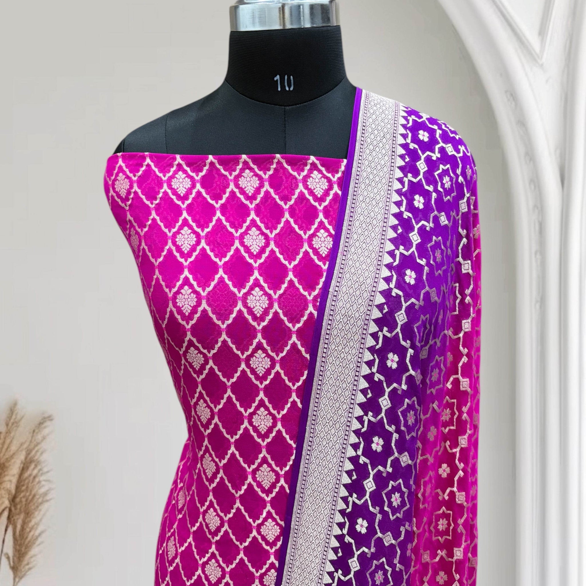 Rani & Violet Chiffon Pure Georgette Banarasi Suit - Zohra Silk
