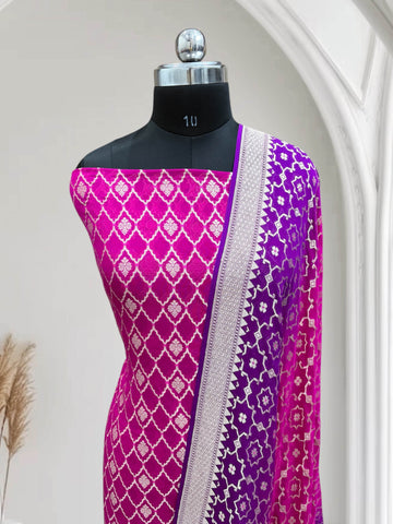 Rani & Violet Chiffon Pure Georgette Banarasi Suit - Zohra Silk