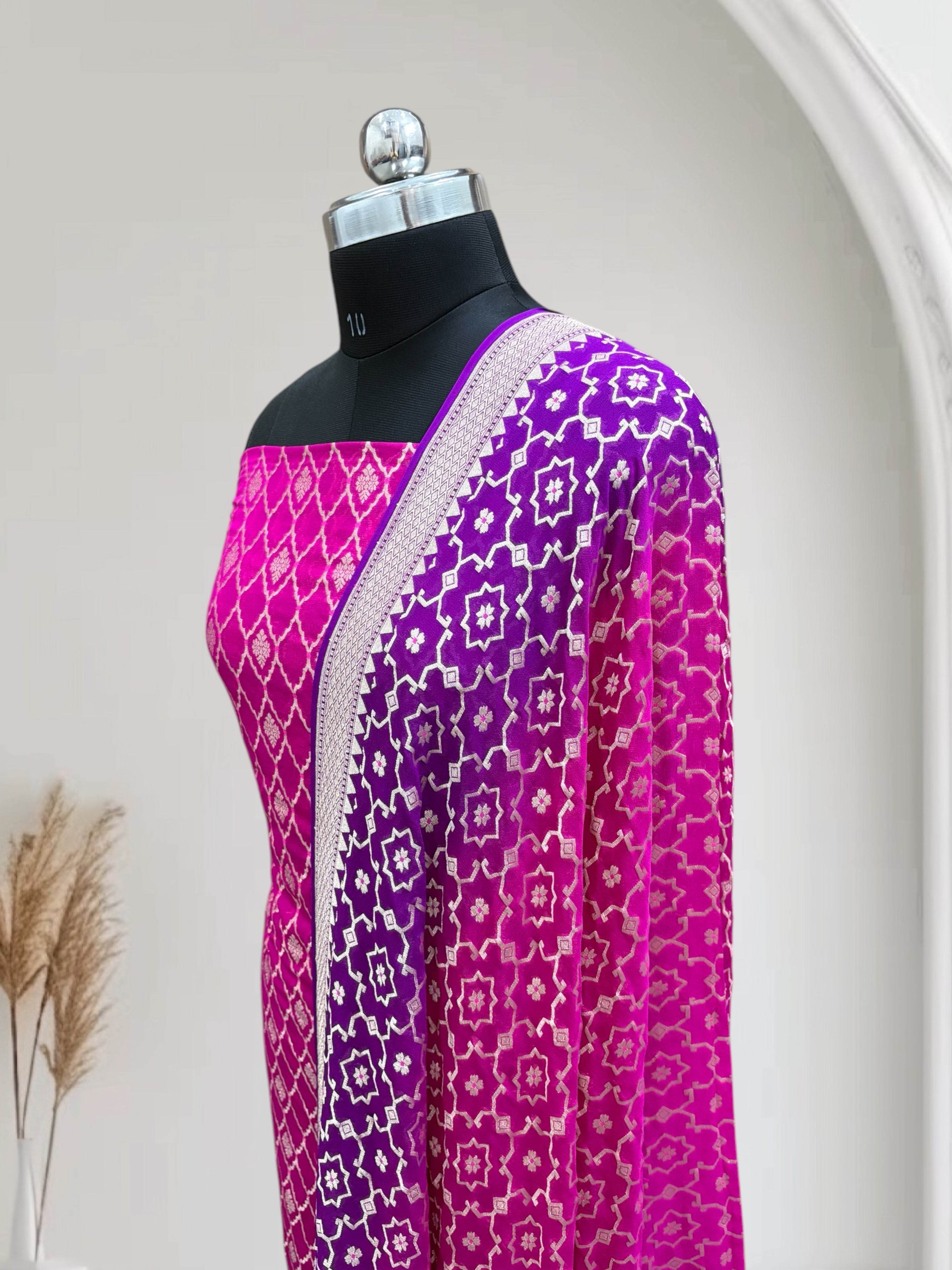 Rani & Violet Chiffon Pure Georgette Banarasi Suit - Zohra Silk