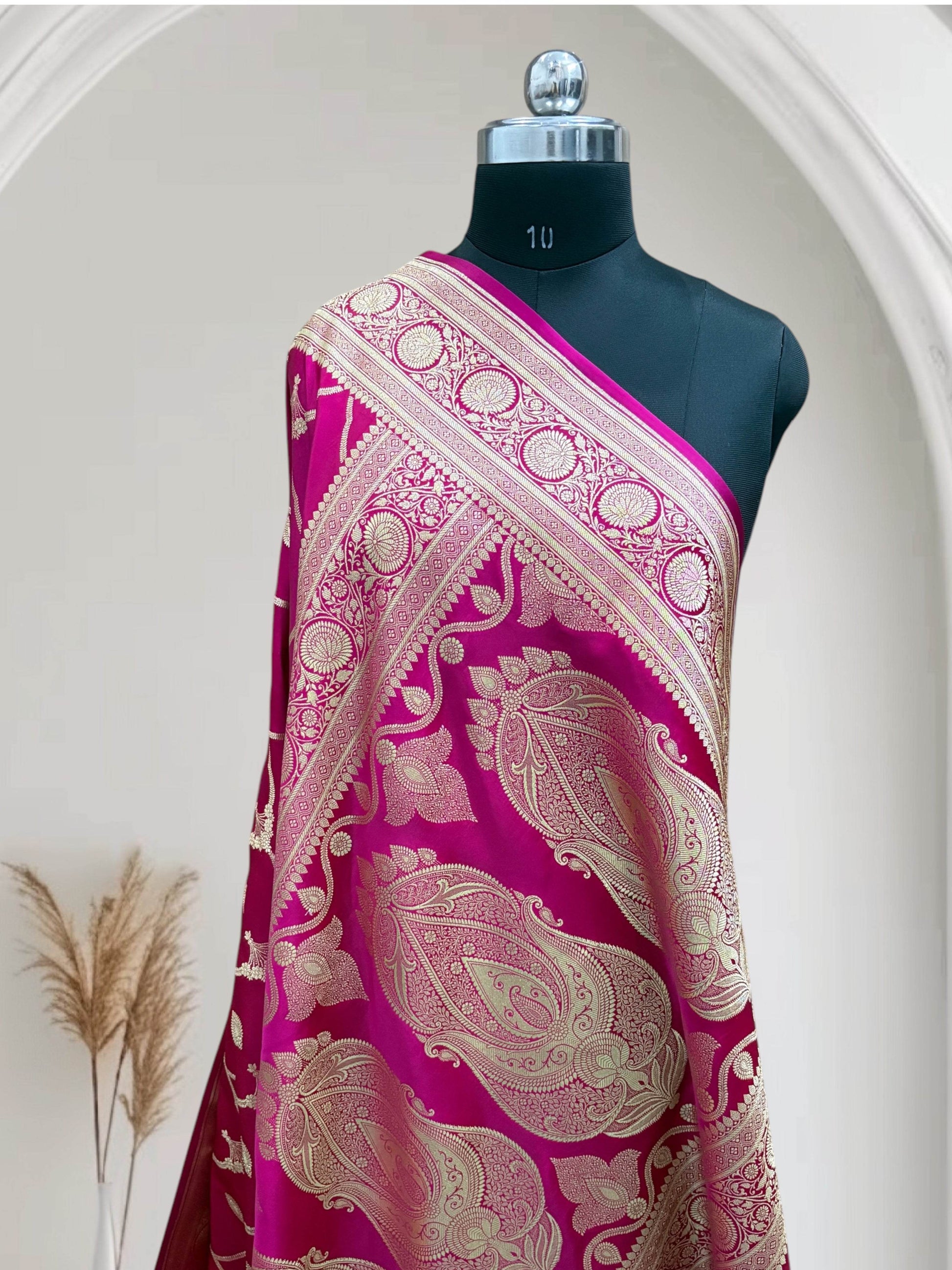 Dual Tone Rani Beads With Red Shaded - Zohra Silk