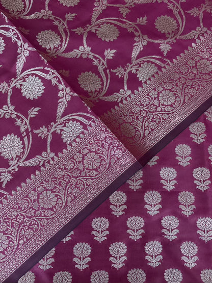 Dark Rani Satin Silk Banarasi Suit
