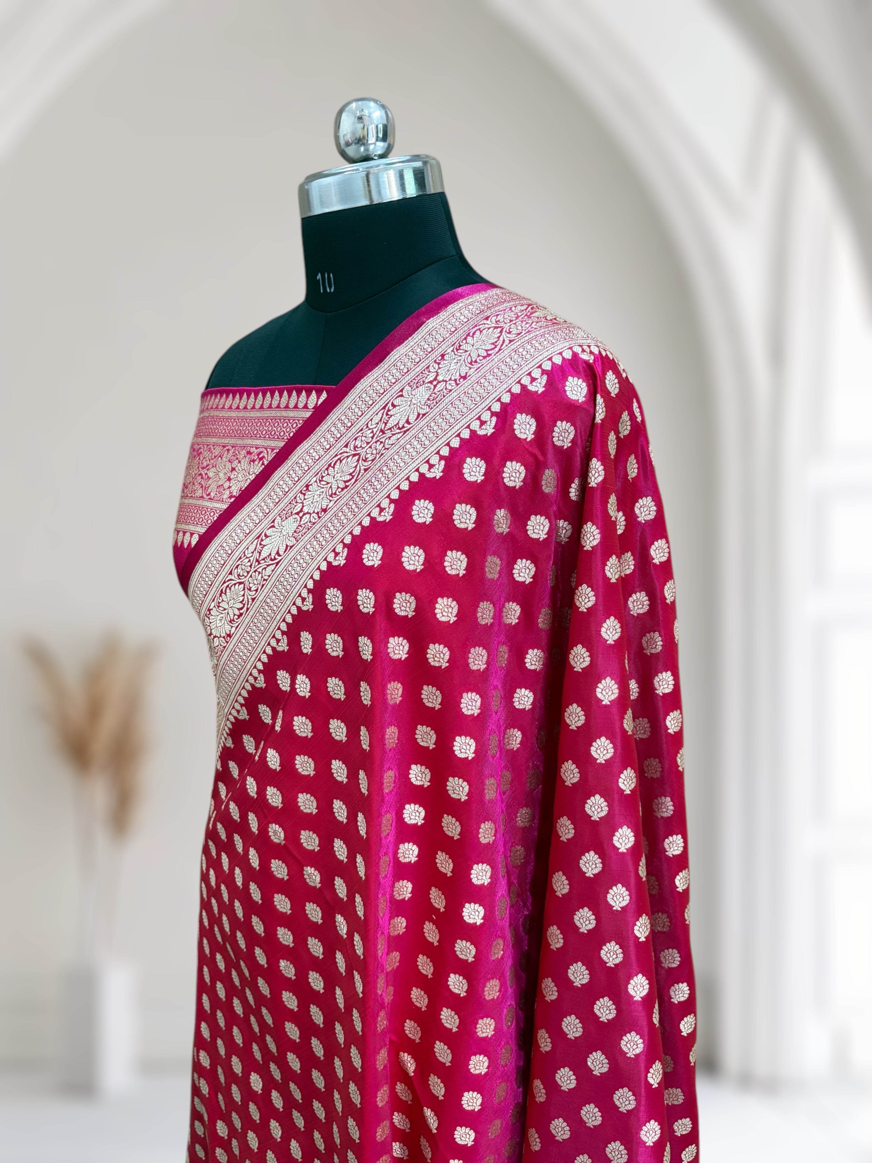Regal Rani Buti Satin Silk Saree - Zohra Silk