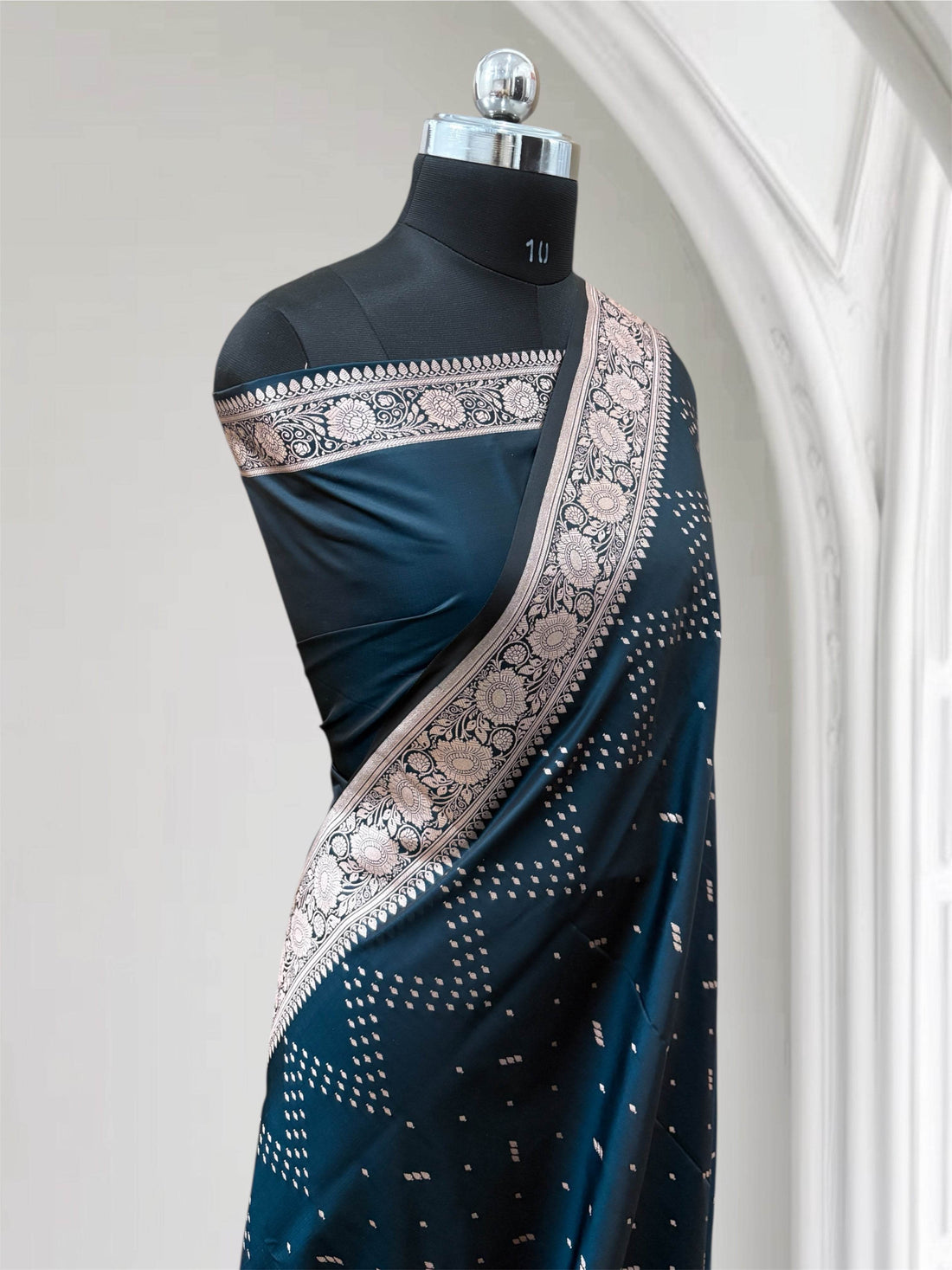 Mughal Green Premium Zari Work Fancy Satin Silk Banarasi Saare - Zohra Silk