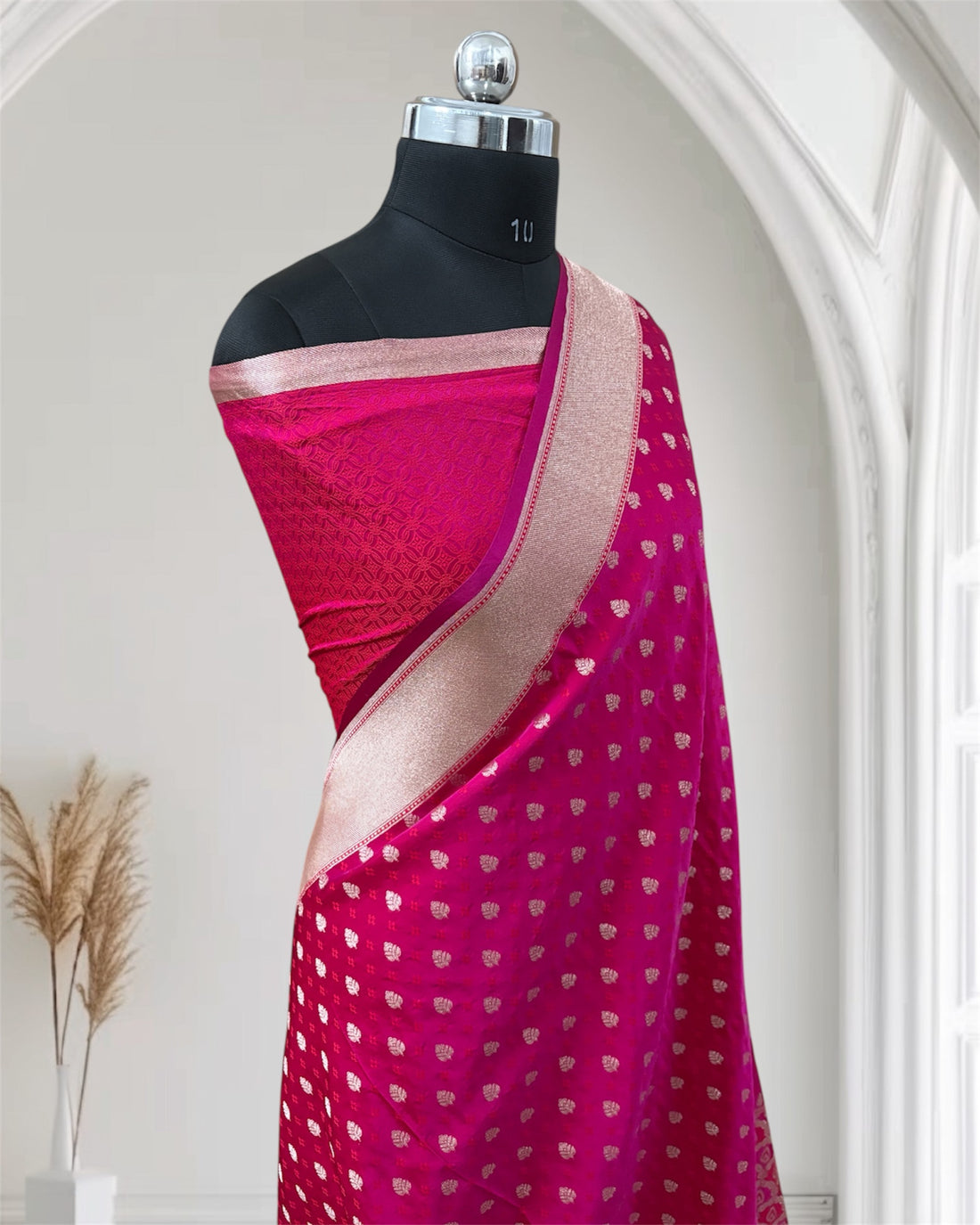 Rani with Rang Kart border Banarasi Saree