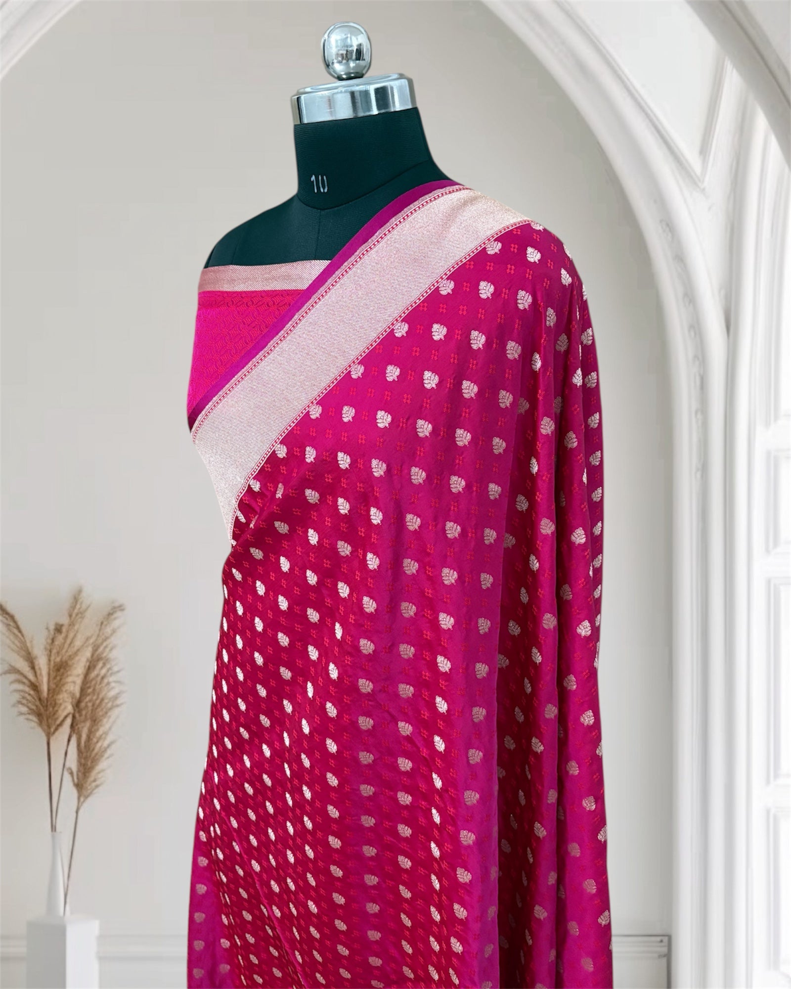 Rani with Rang Kart border Banarasi Saree