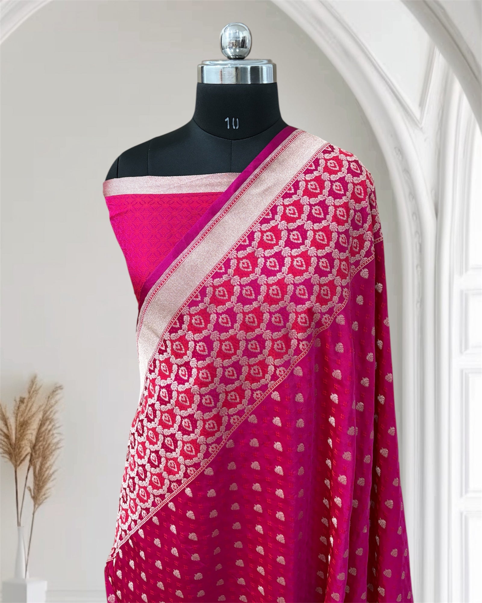 Rani with Rang Kart border Banarasi Saree