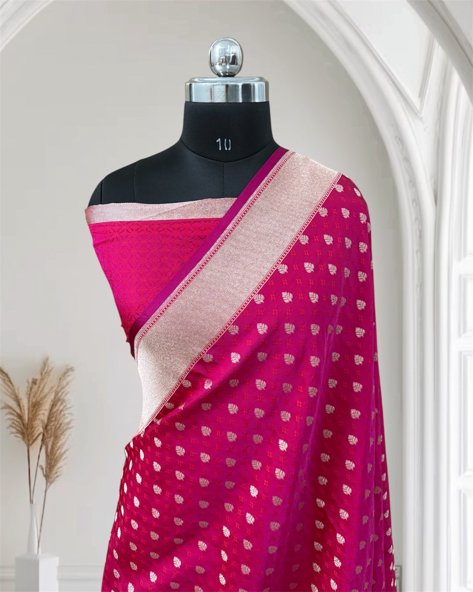 Rani with Rang Kart border Banarasi Saree