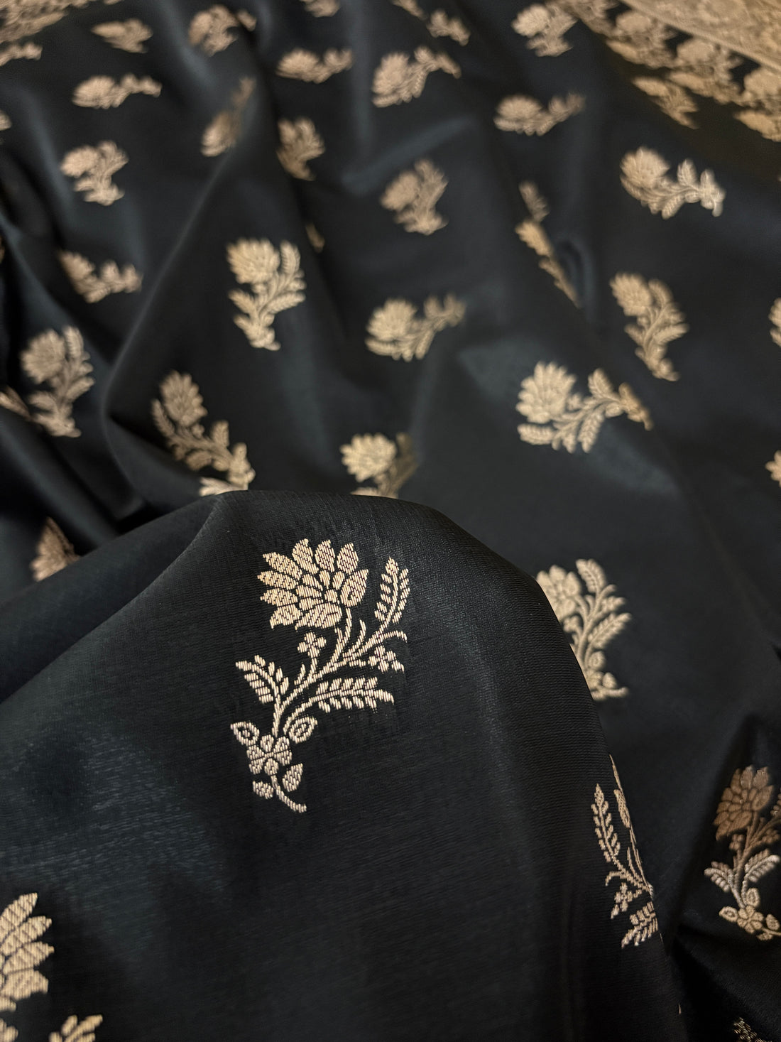 Black Beauty Satin Silk Banarasi Saree