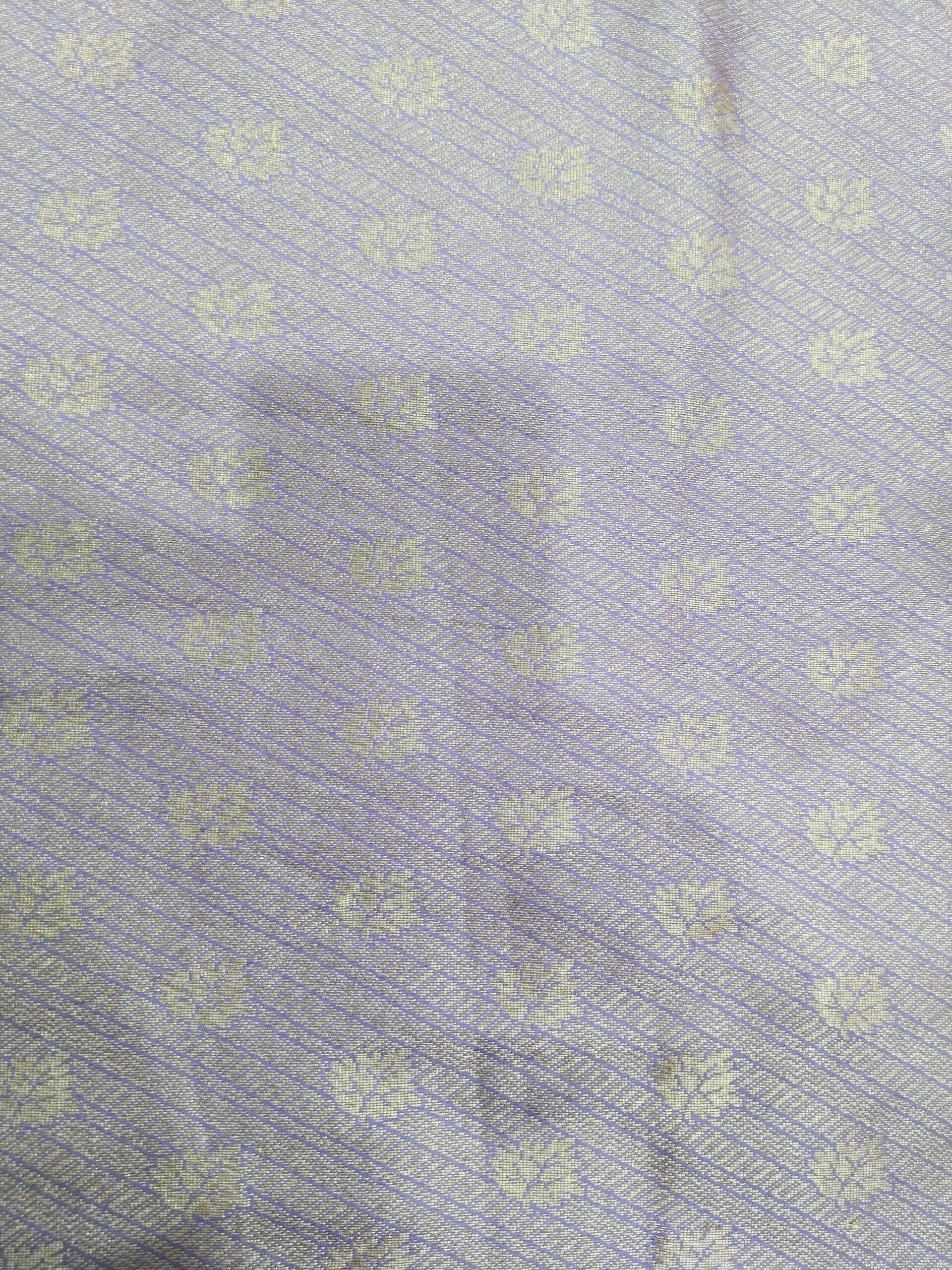 Purple with Golden & Silver Zari Pur Silk Banarasi Saree - Zohra Silk