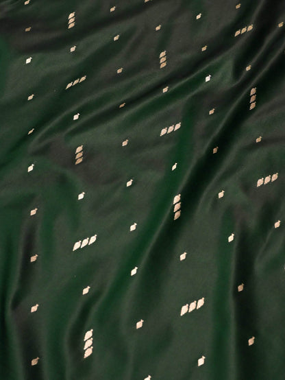 Mughal Green Premium Zari Work Fancy Satin Silk Banarasi Saare - Zohra Silk