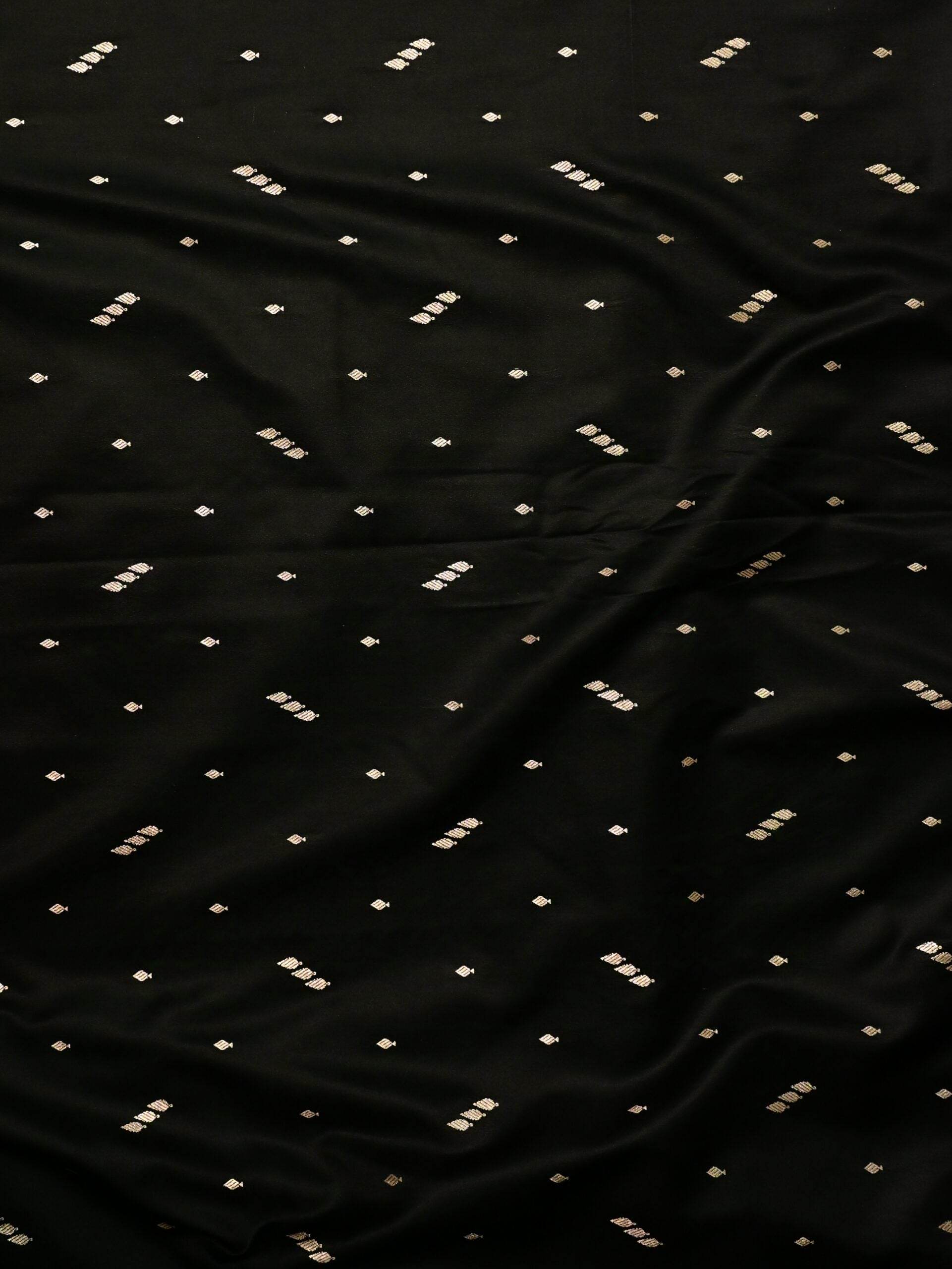 Black Premium Zari Work Fancy Satin Silk Banarasi Saare - Zohra Silk