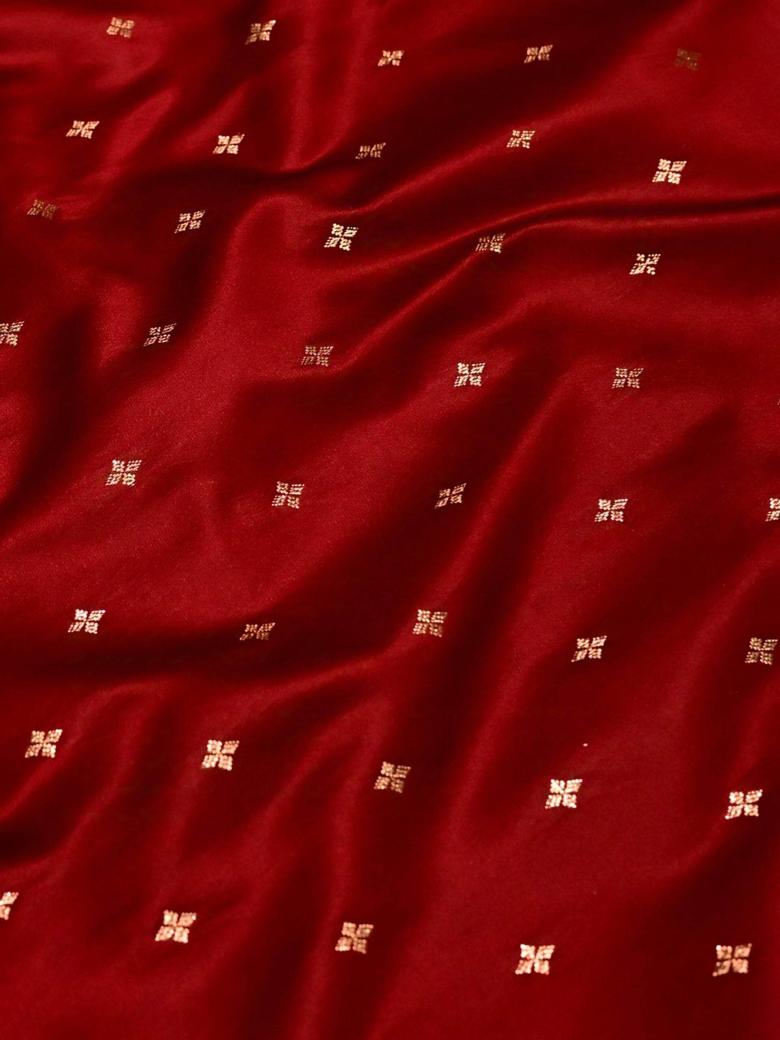 Maroon Golden Zari Work Namo Satin Silk Banarasi Saare - Zohra Silk