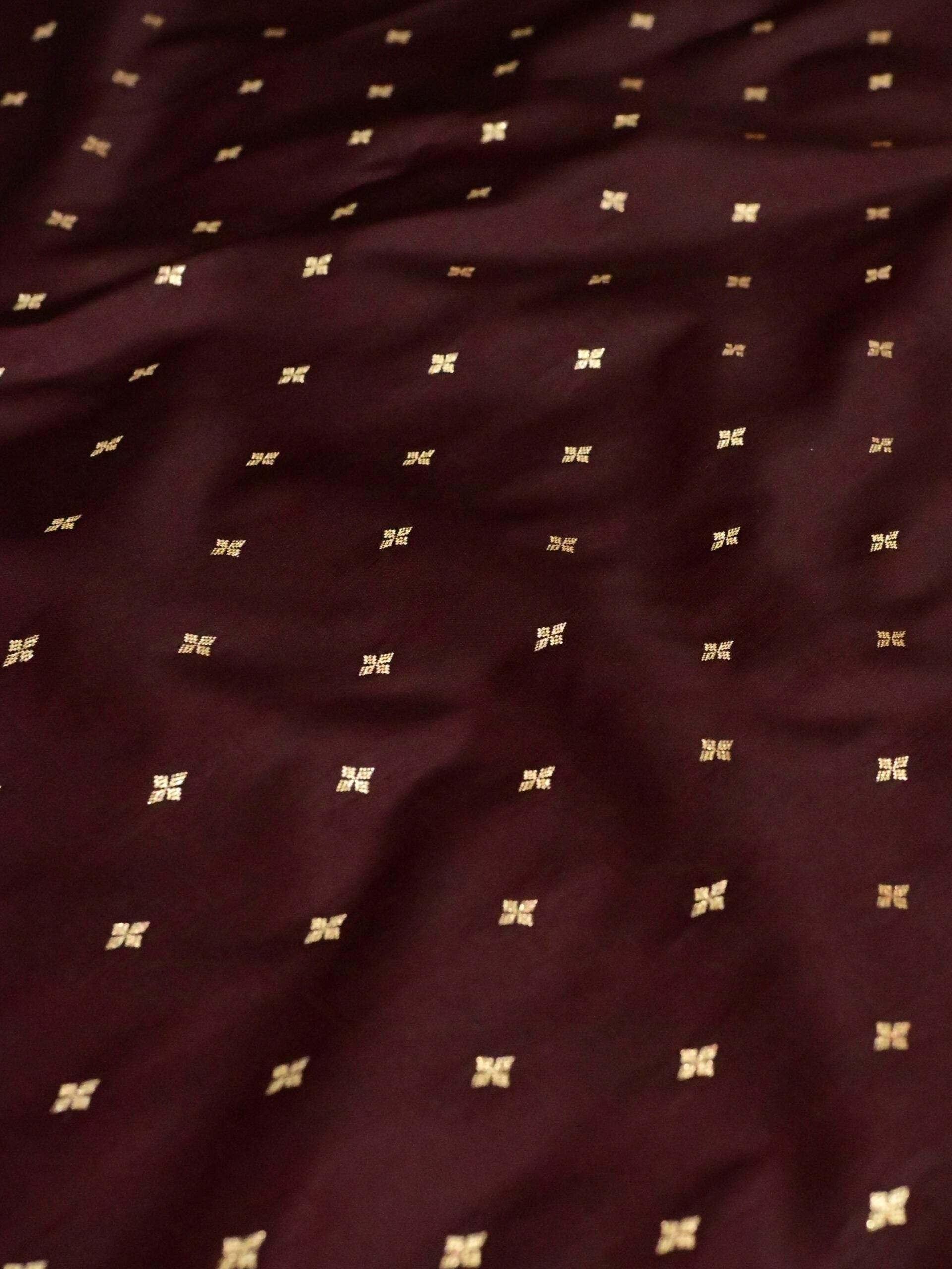 Brown Golden Zari Work Namo Satin Silk Banarasi Saare - Zohra Silk