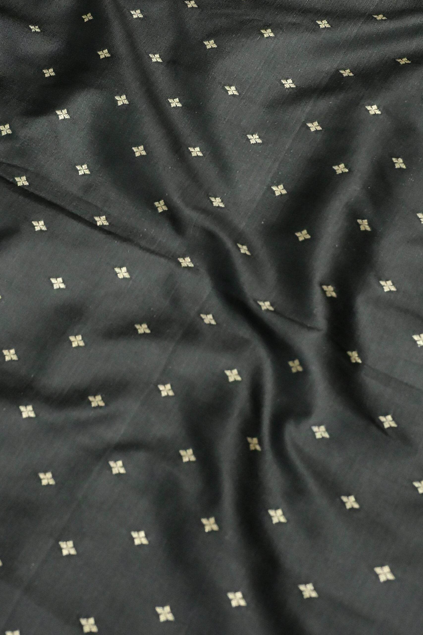 Grey Light Golden Zari Work Namo Satin Silk Banarasi Saare - Zohra Silk