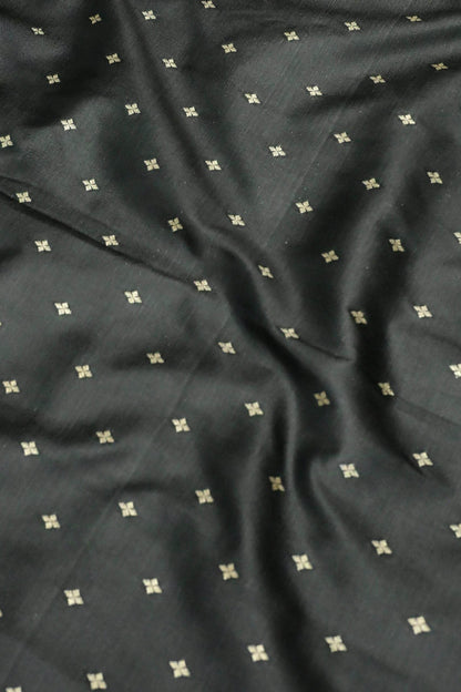 Grey Light Golden Zari Work Namo Satin Silk Banarasi Saare - Zohra Silk