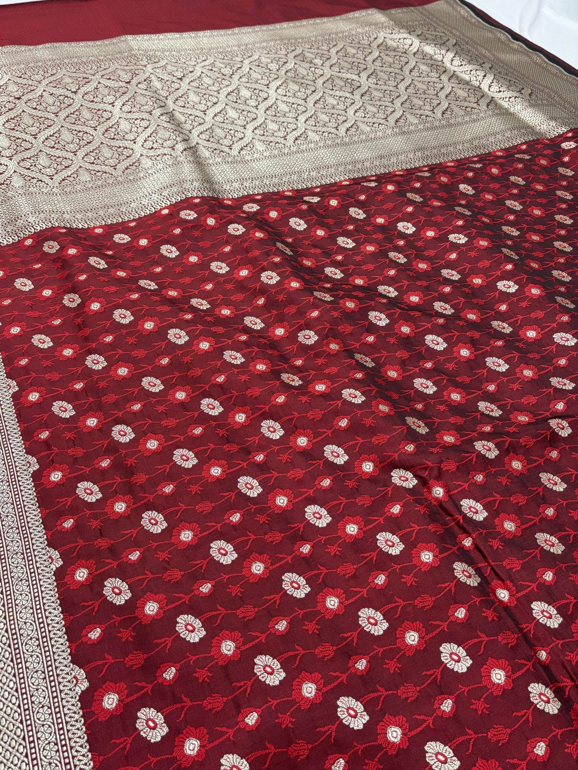 Maroon Butique Golden Zari Silk Saree - Zohra Silk