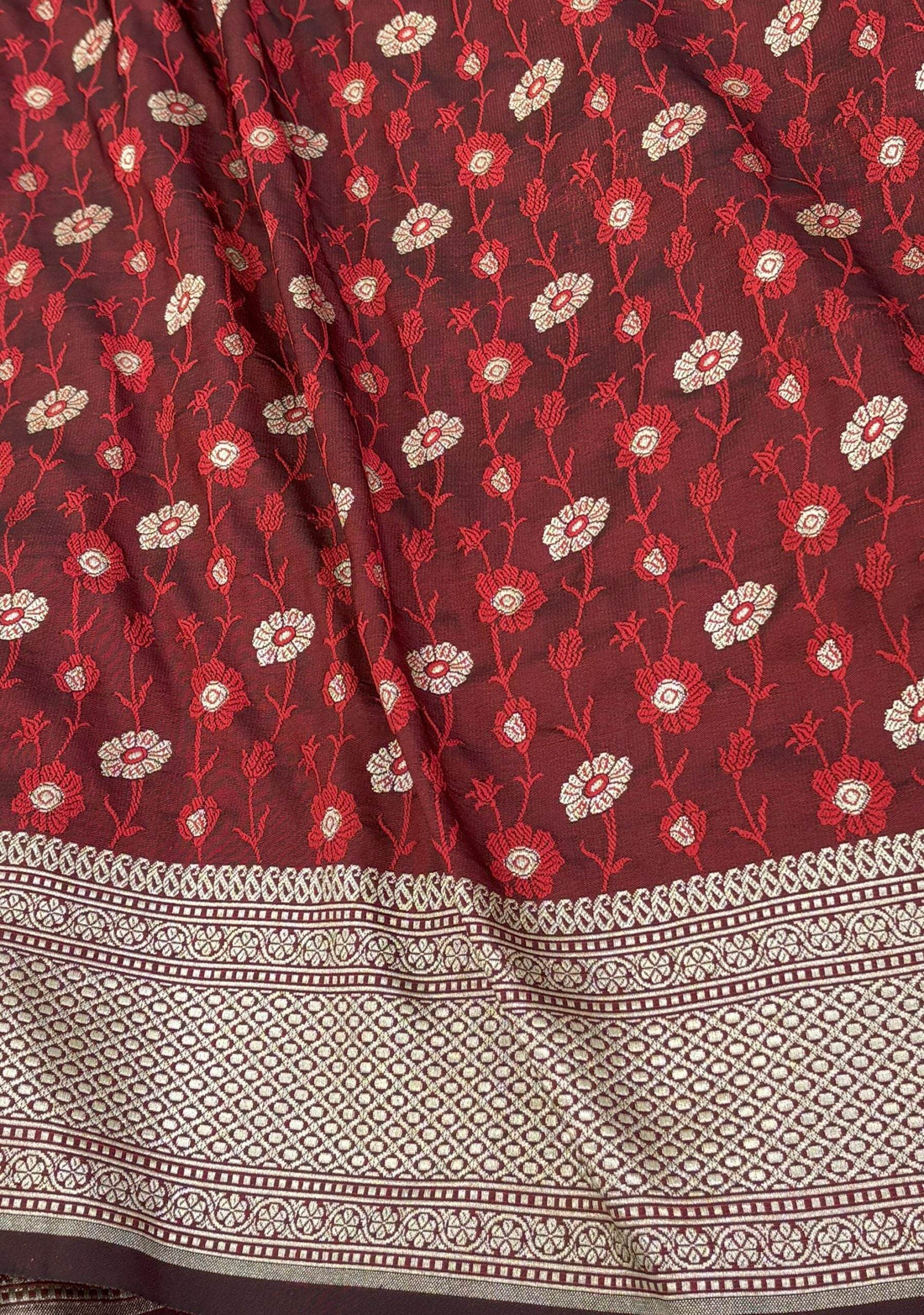 Maroon Butique Golden Zari Silk Saree - Zohra Silk