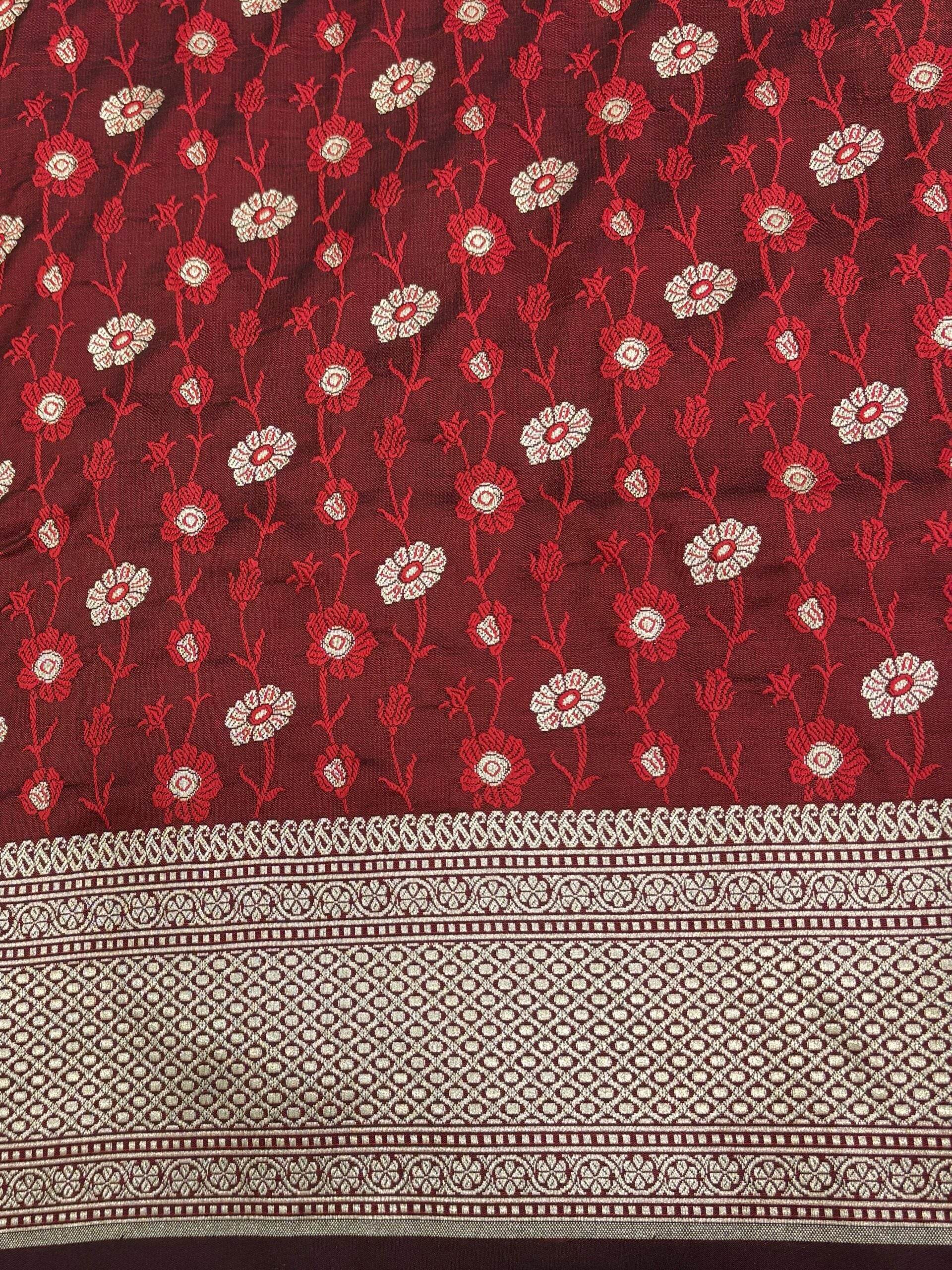 Maroon Butique Golden Zari Silk Saree - Zohra Silk
