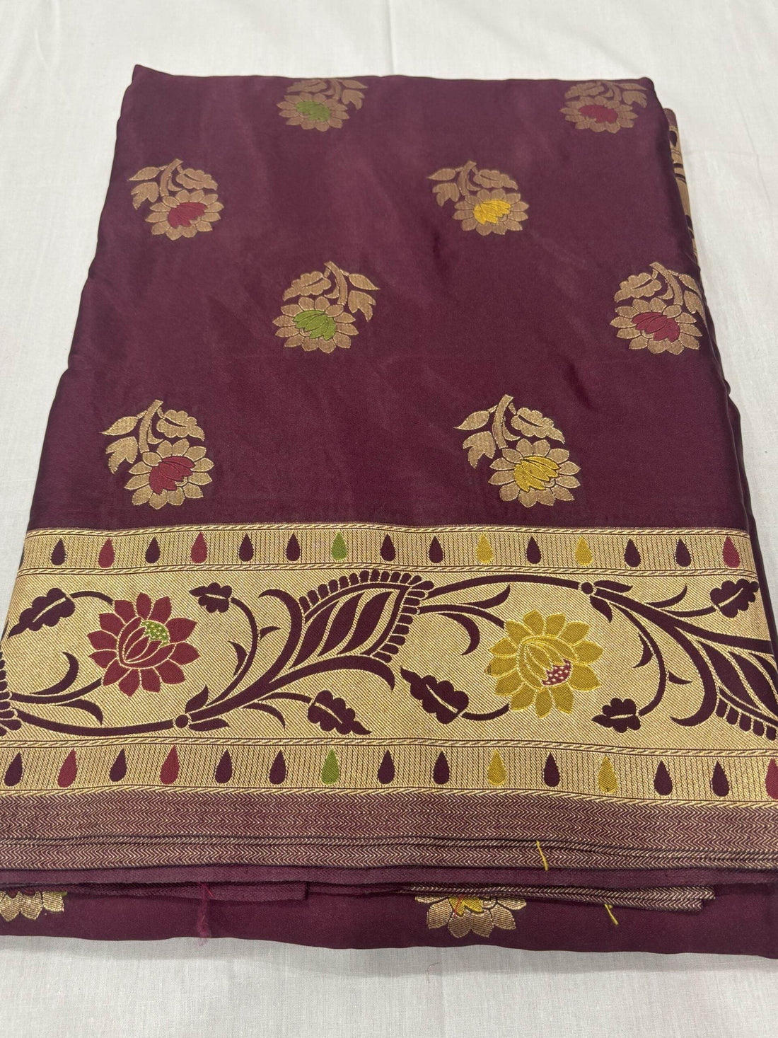 Brown Golden Zari Mashru Silk Banarasi Saree - Zohra Silk