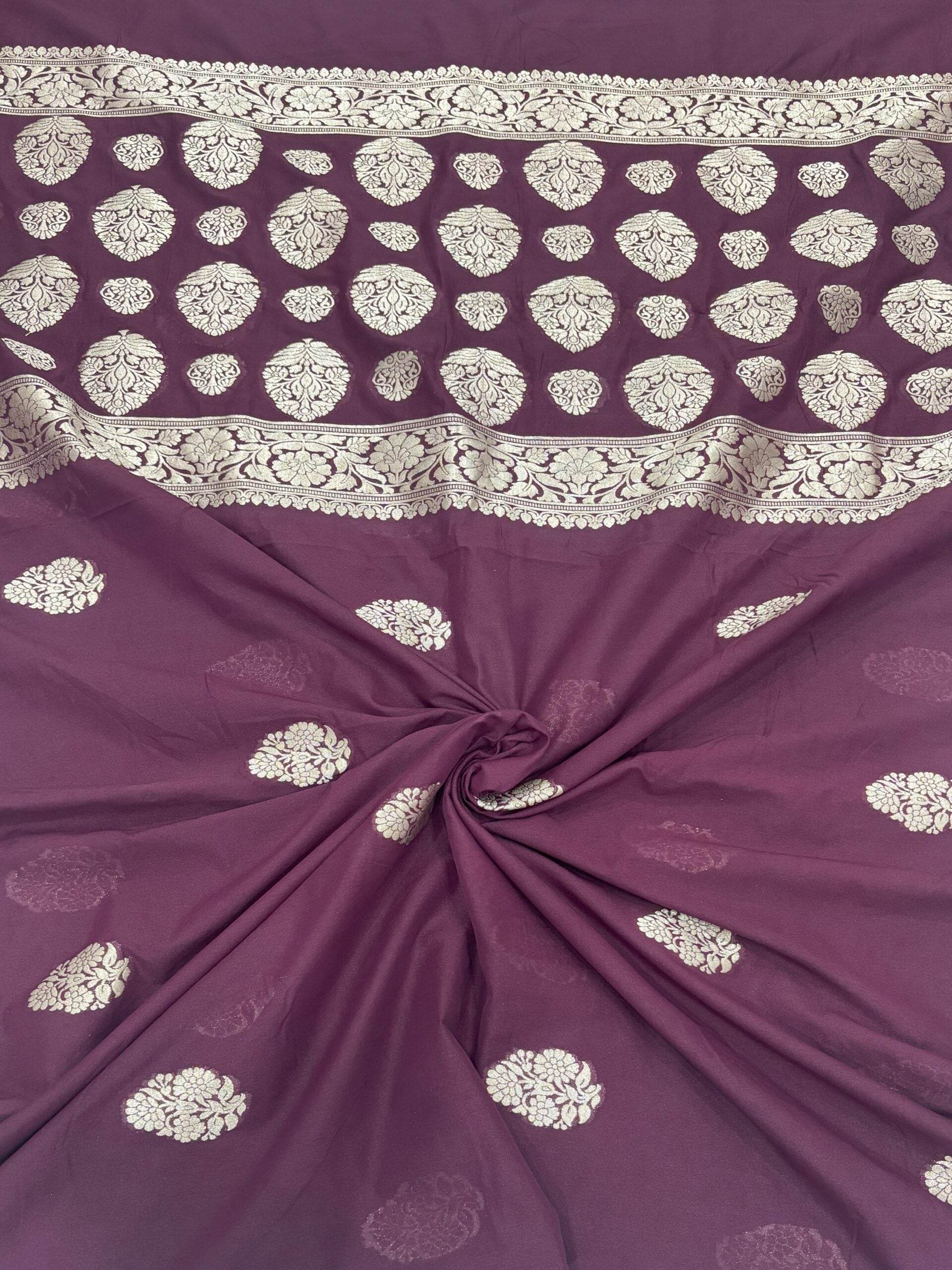 Garnet Brown Buti Zari Silk Banarasi Saare - Zohra Silk