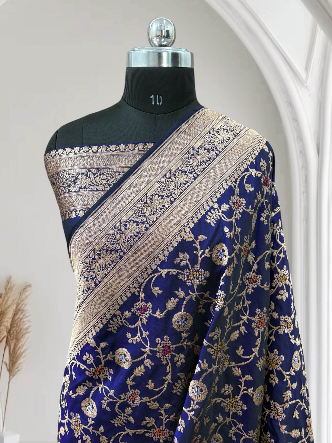 Blue Unique Jaal Pure Kataan Silk Banarasi Saree - Zohra Silk
