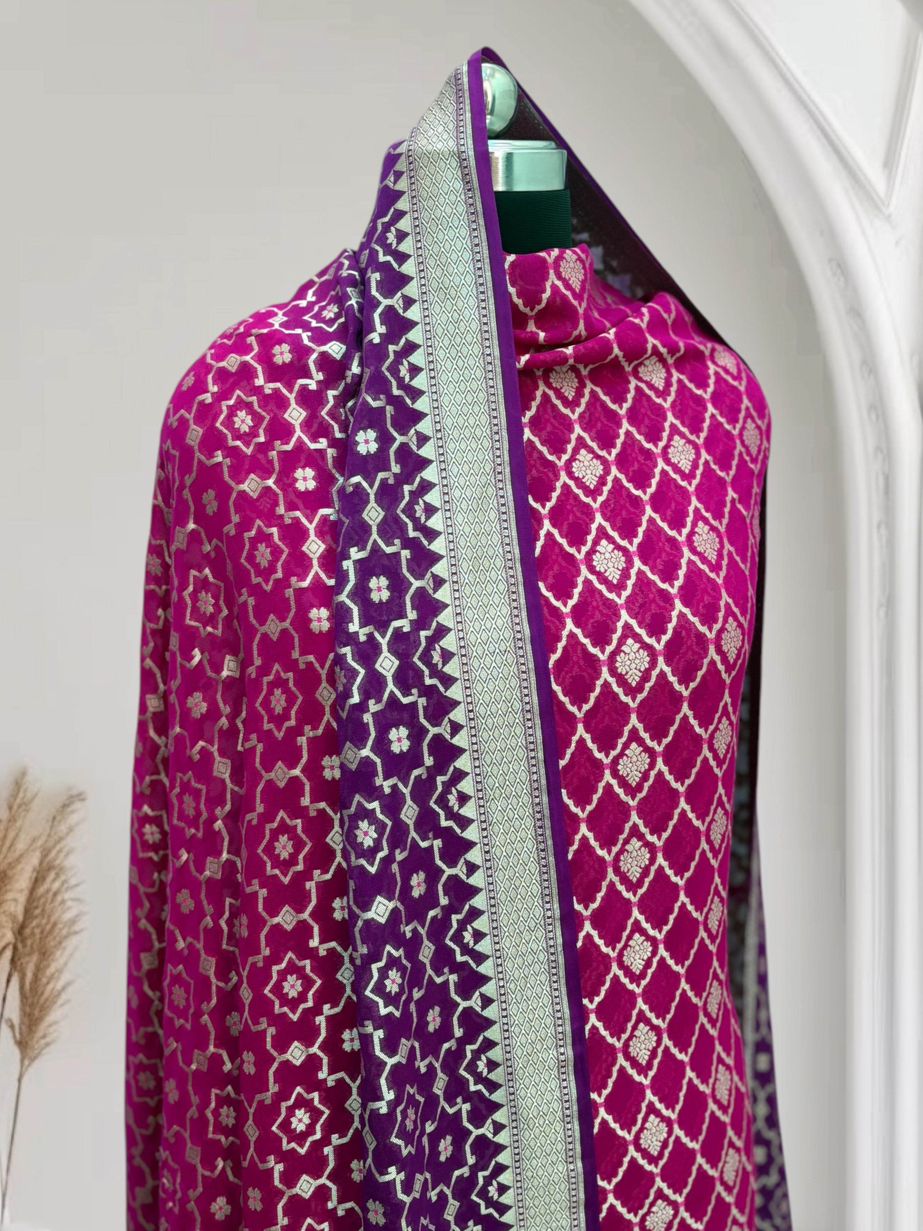 Rani & Violet Chiffon Pure Georgette Banarasi Suit - Zohra Silk