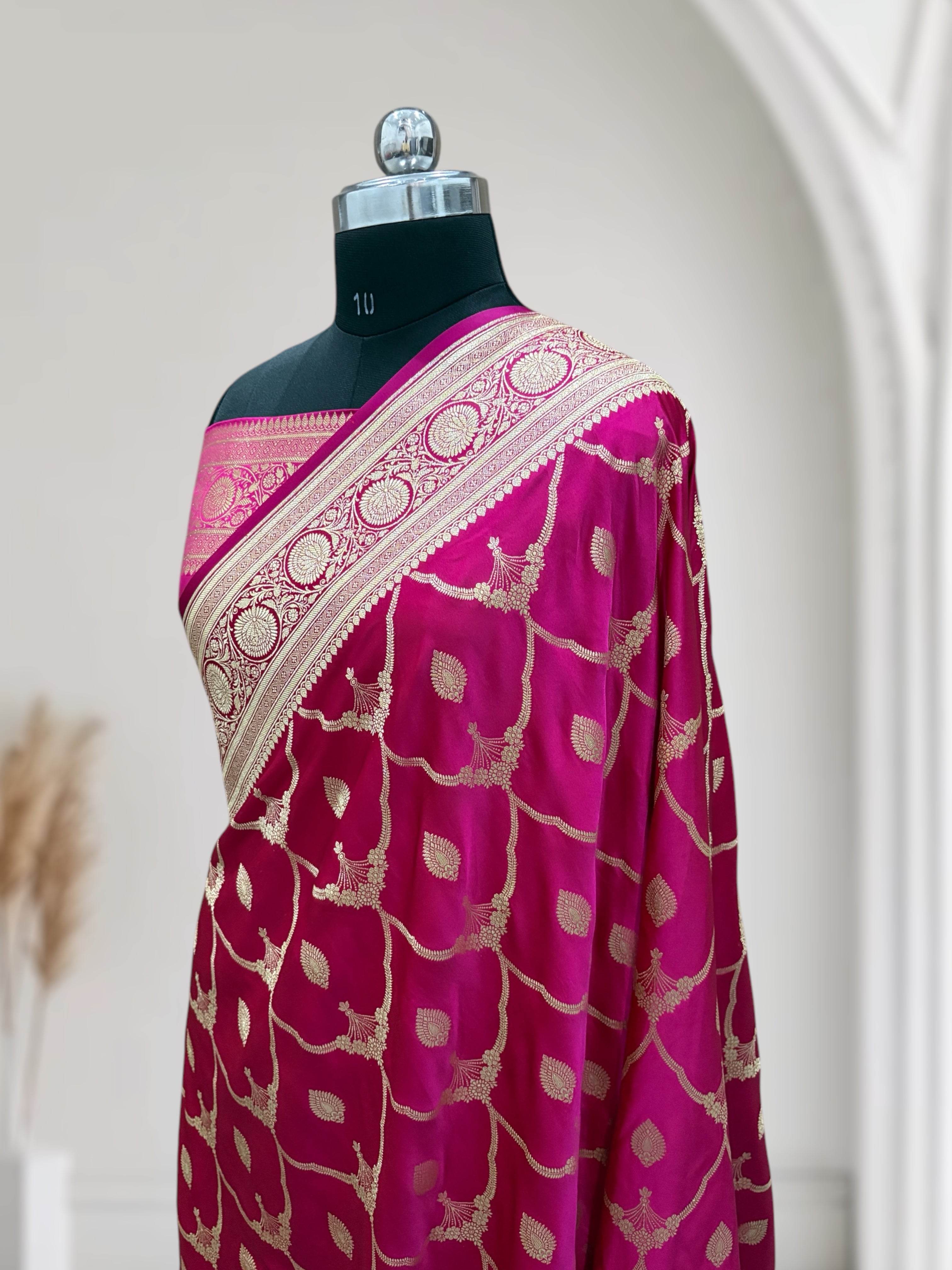Dual Tone Rani Beads With Red Shaded - Zohra Silk