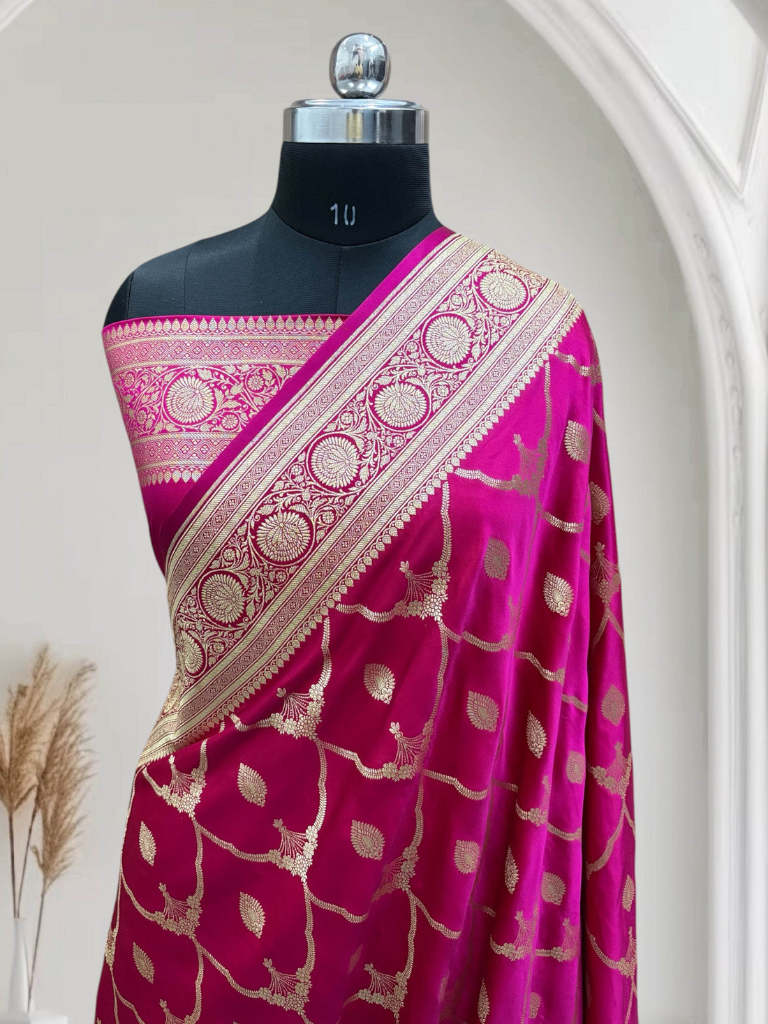 Dual Tone Rani Beads With Red Shaded - Zohra Silk