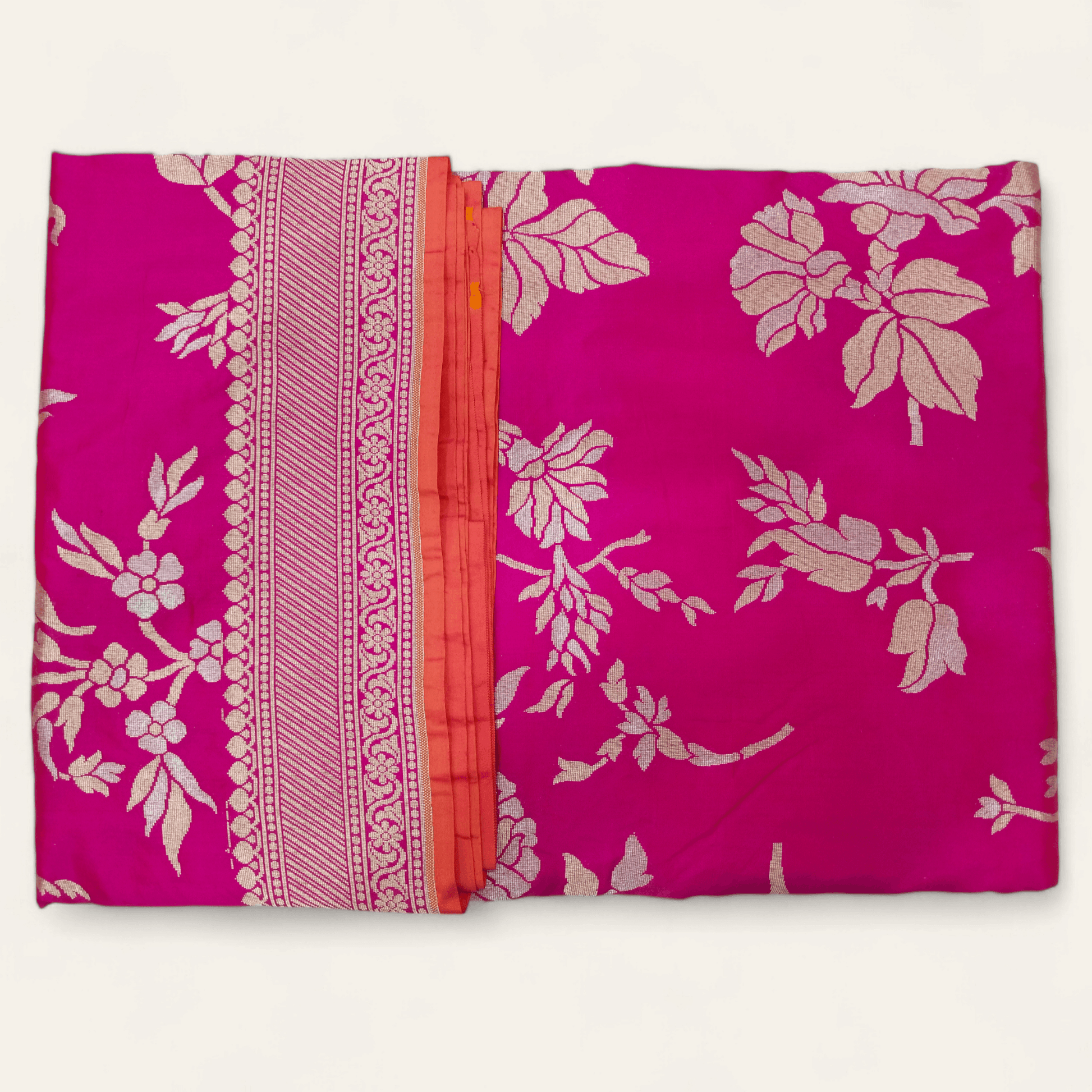 Pink Orange Tone Ganga Jamuna Pure Silk Banarasi Saree - Zohra Silk