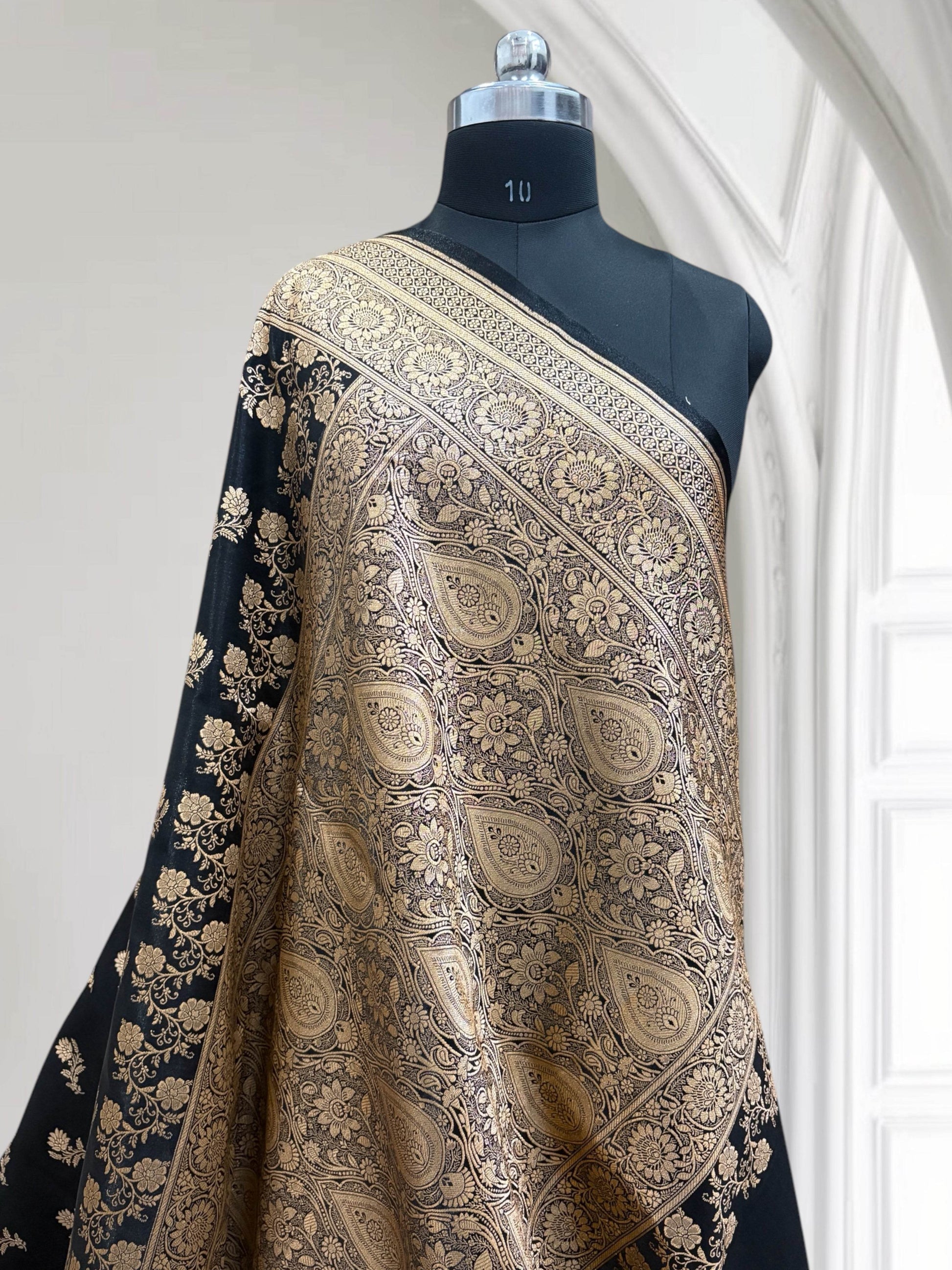 Black Beauty Satin Silk Saree - Zohra Silk