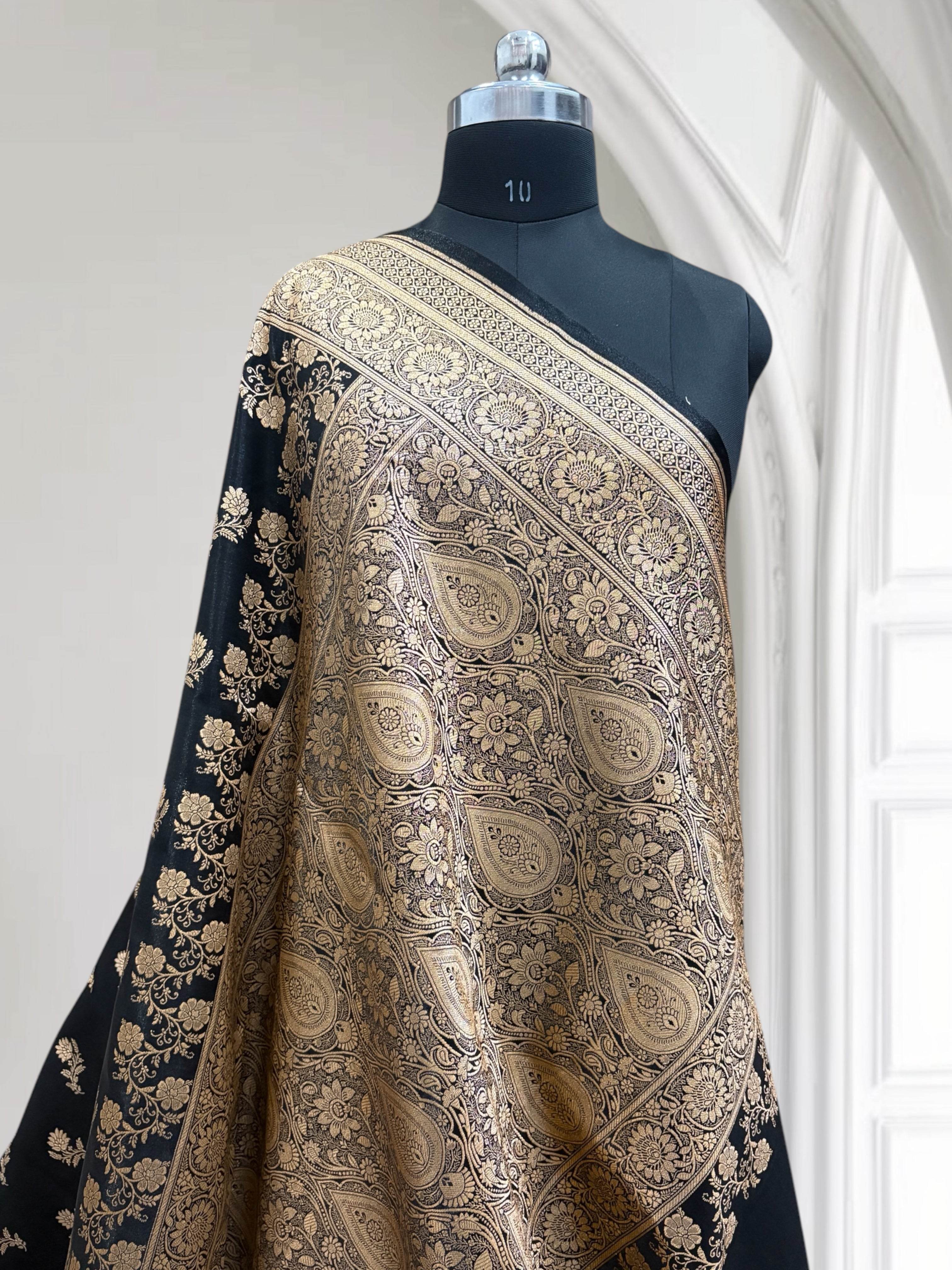 Black Beauty Satin Silk Saree - Zohra Silk