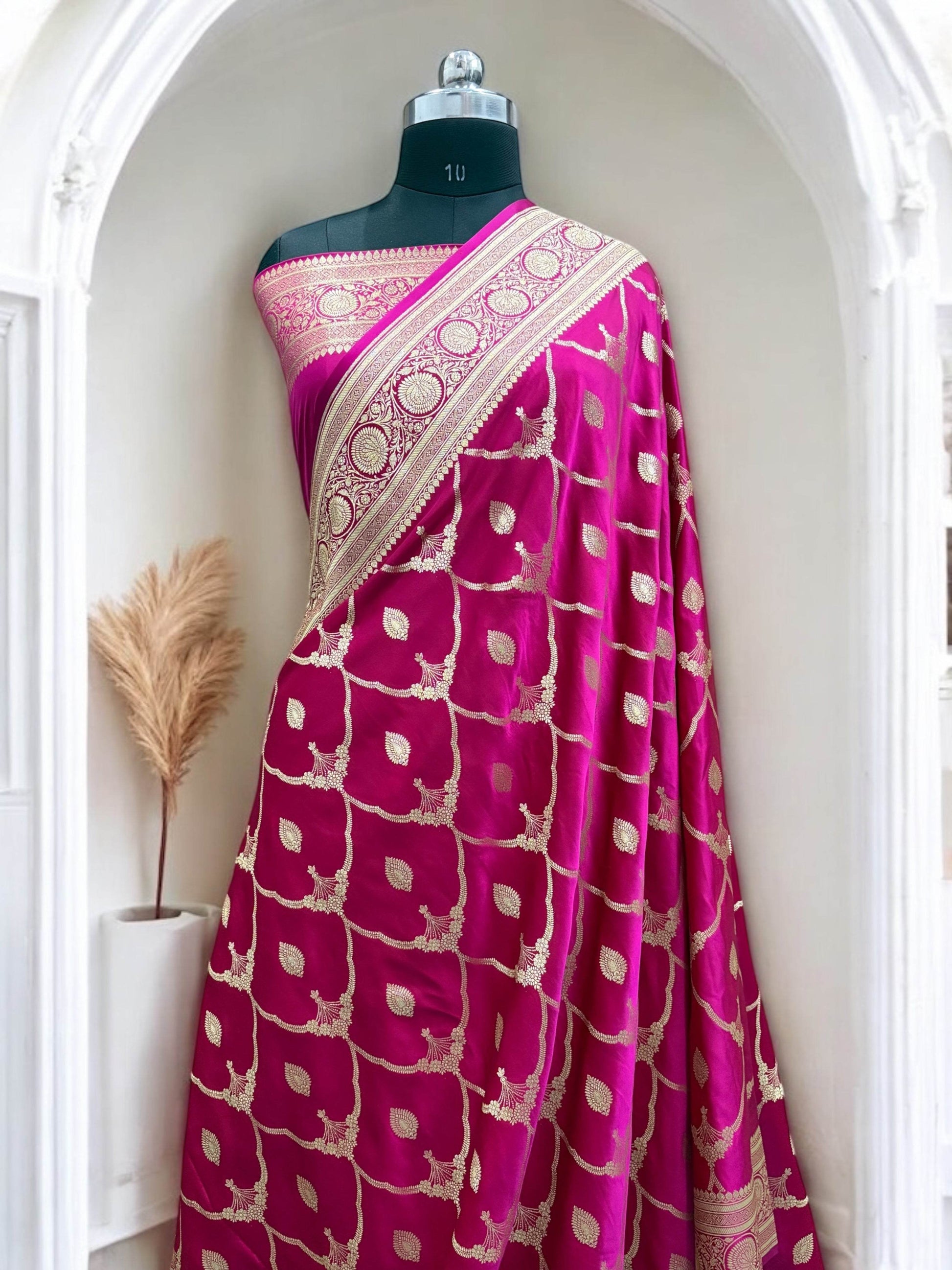 Dual Tone Rani Beads With Red Shaded - Zohra Silk