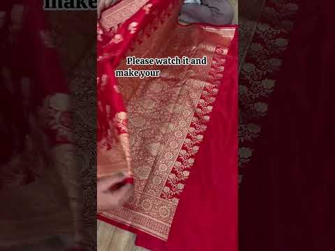 Red with Golden Zari Work and Rose Buti Design Satin Silk Banarasi Saree