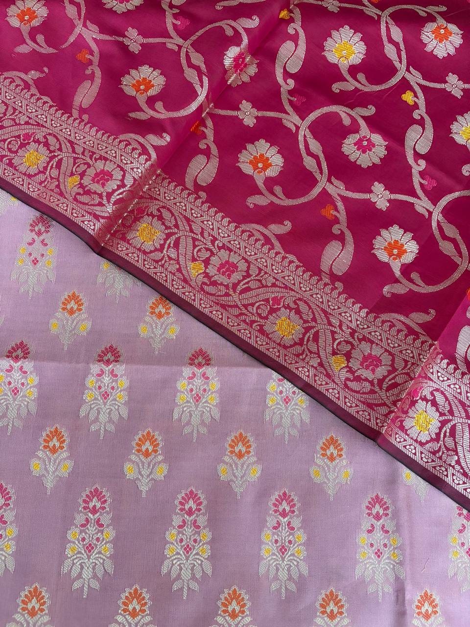 Rani and Rani Pink Satin Silk Banarasi Suit