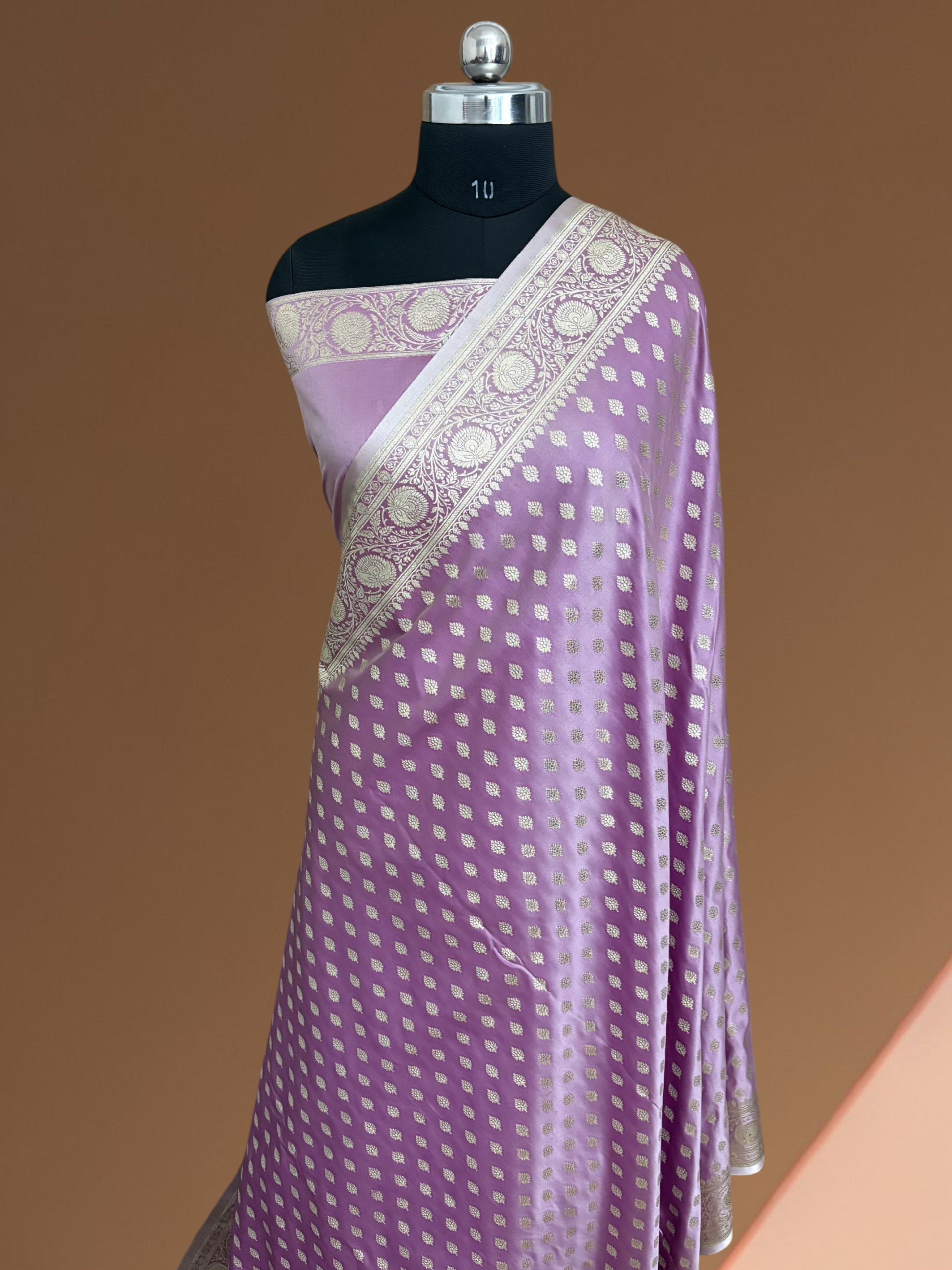 Lavender Kataan Silk Banarasi Saree