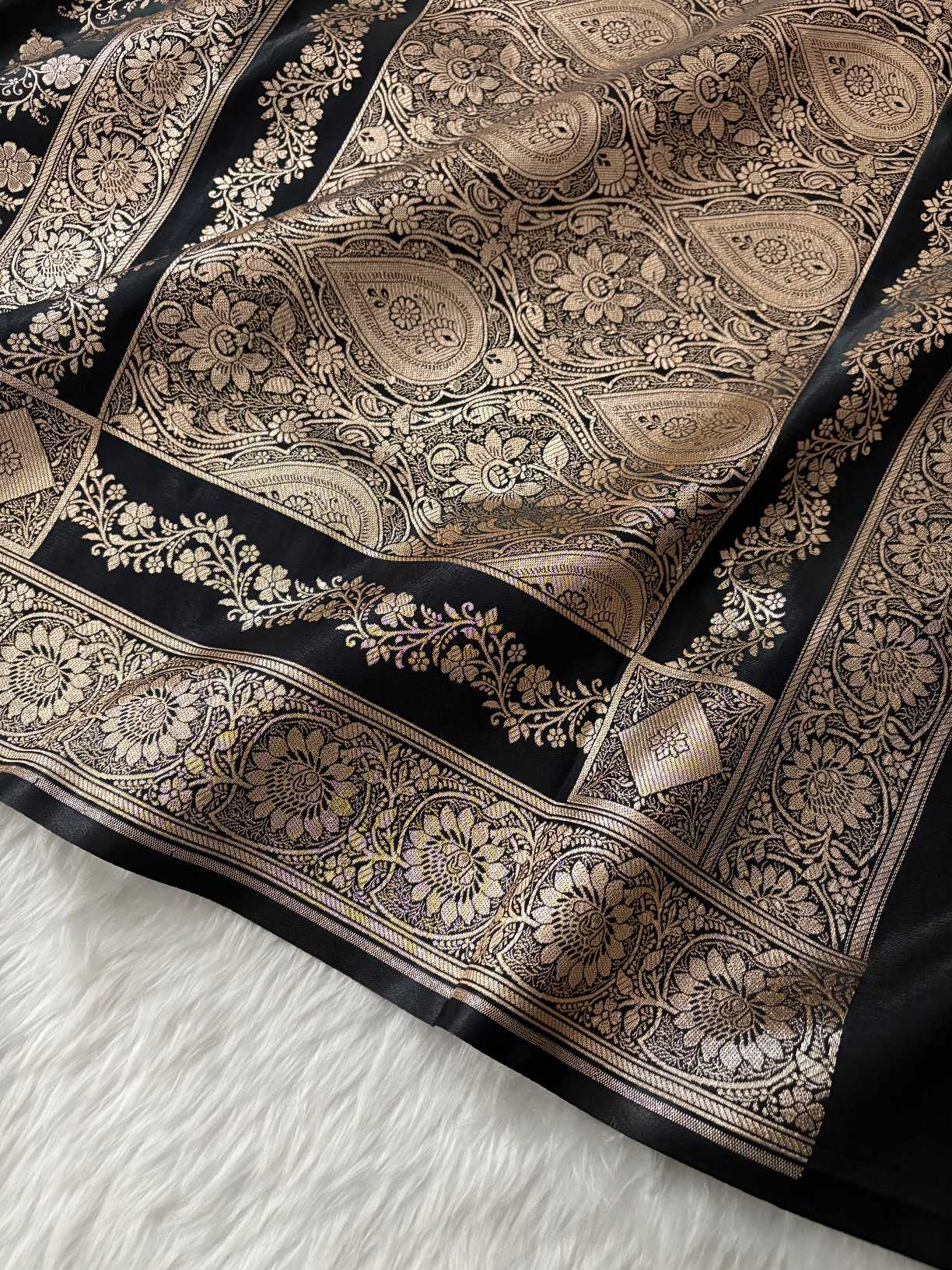 Black Beauty Satin Silk Banarasi Fancy Saree