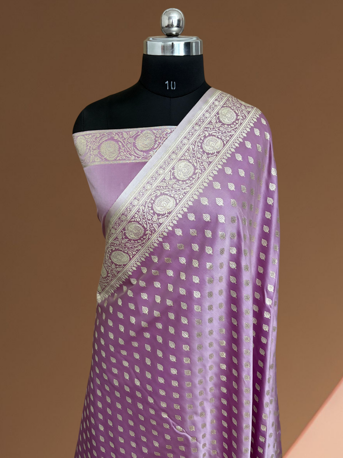 Lavender Kataan Silk Banarasi Saree